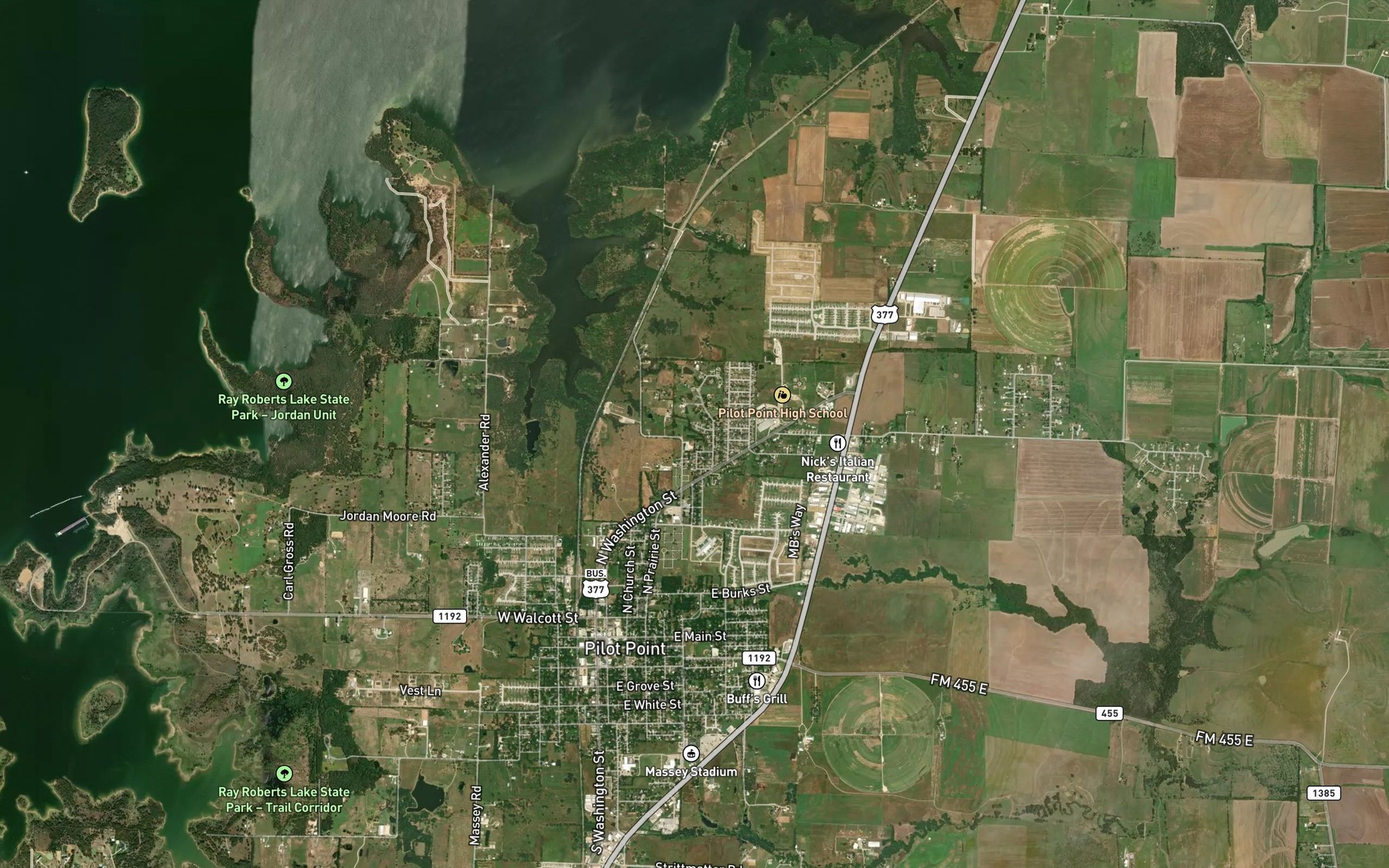 Satellite map of the Fair Lake