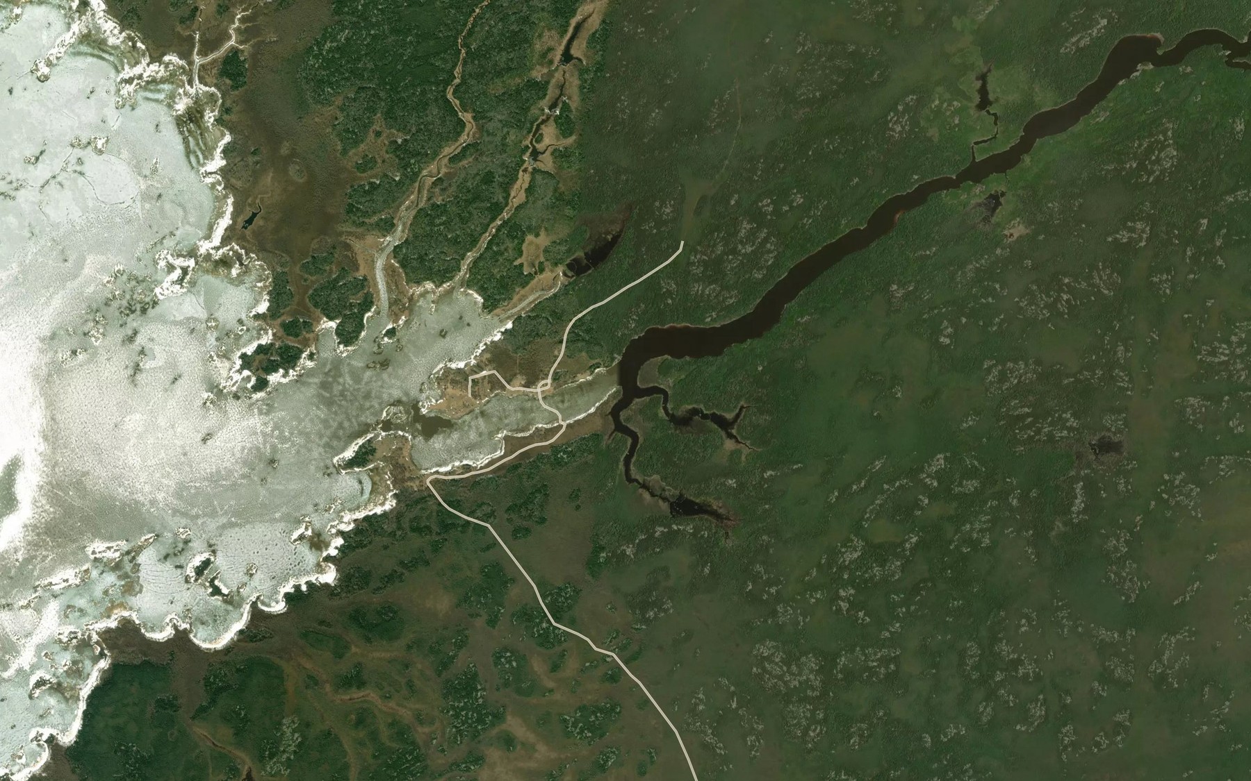 Satellite map of the Ovide Creek