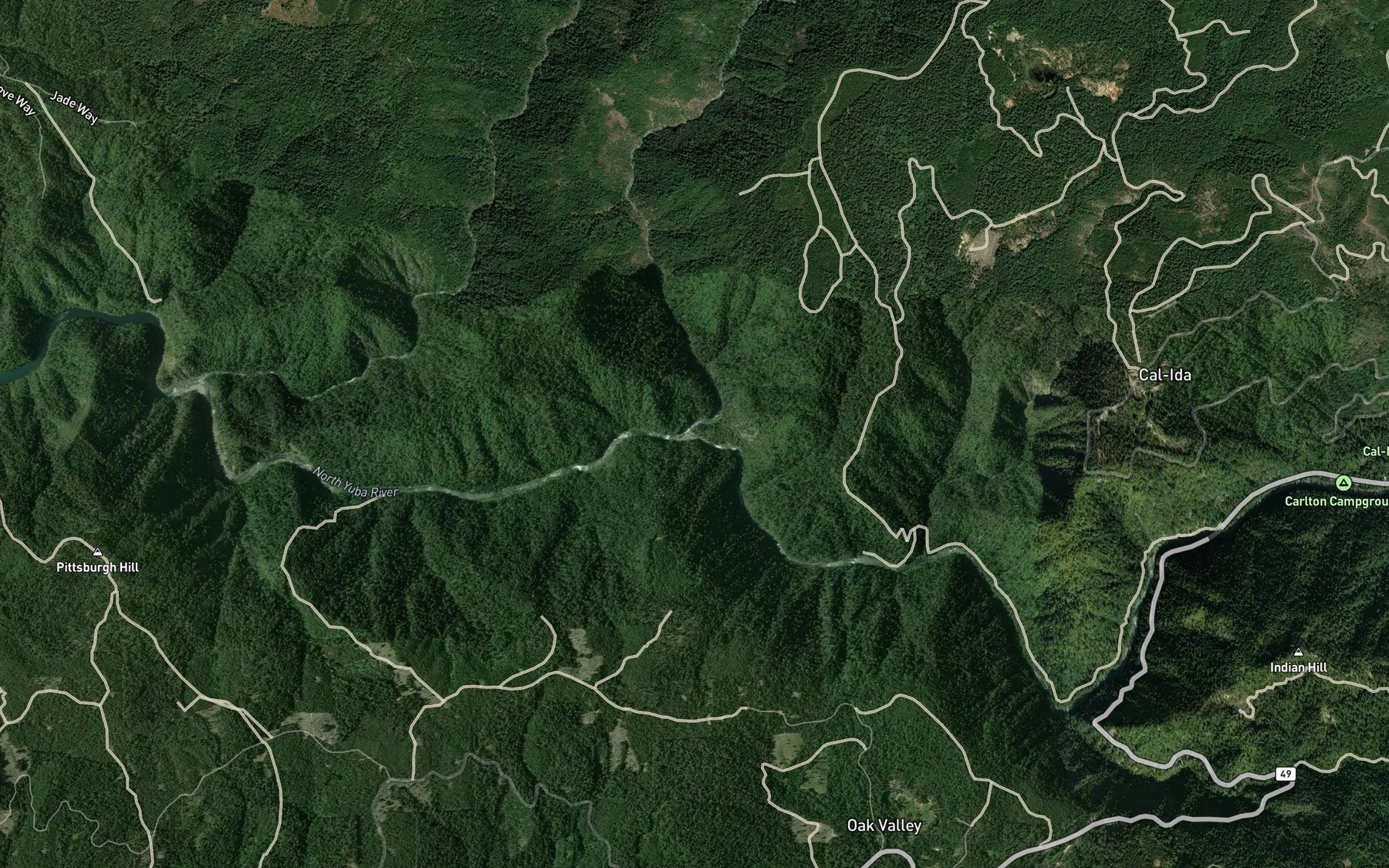 Satellite map of the Canyon Creek