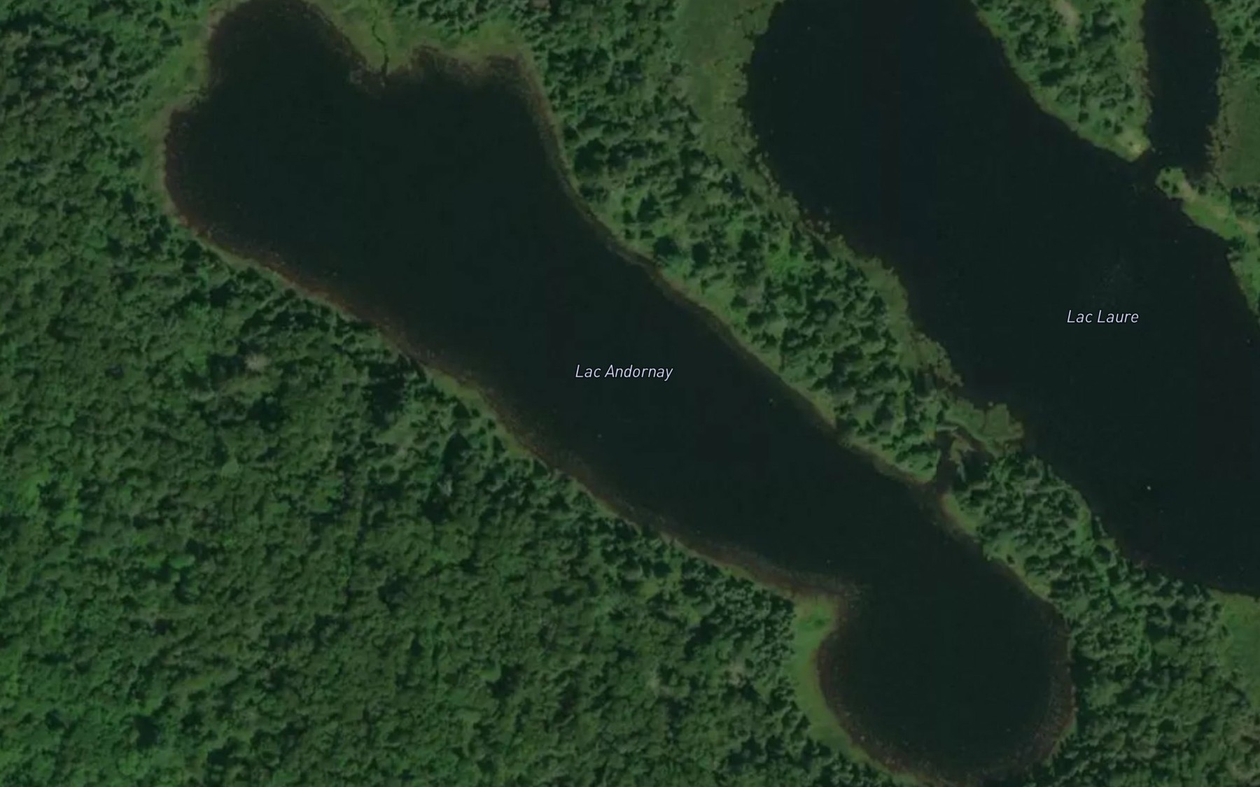 Satellite map of the Lac Andornay