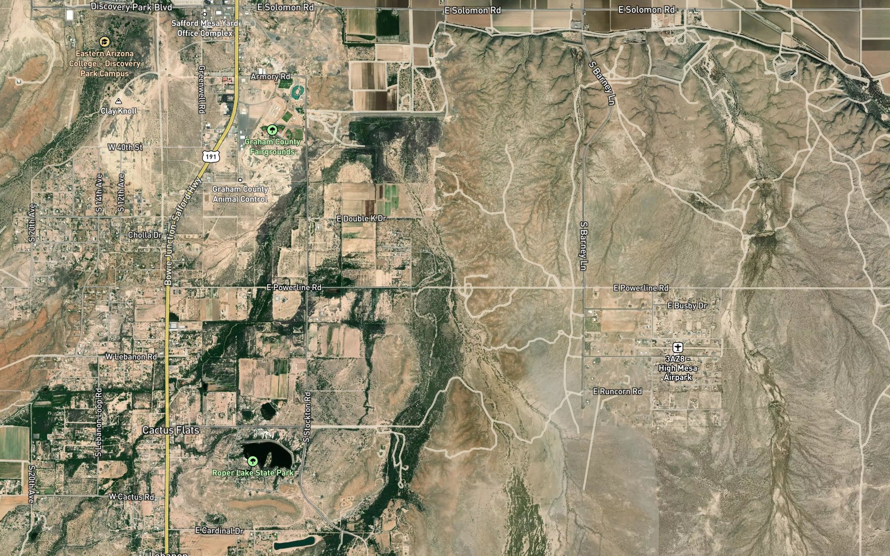 Satellite map of the Marijilda Wash