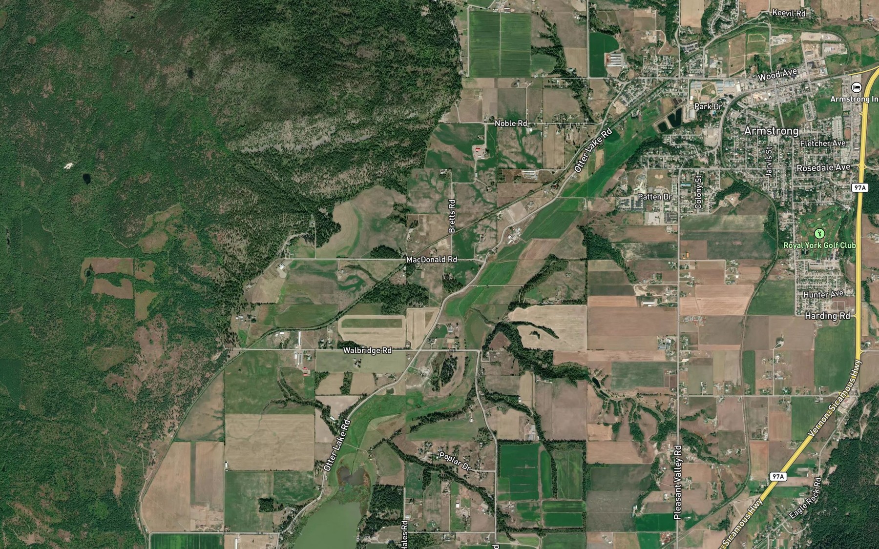 Satellite map of the Flundra Brook
