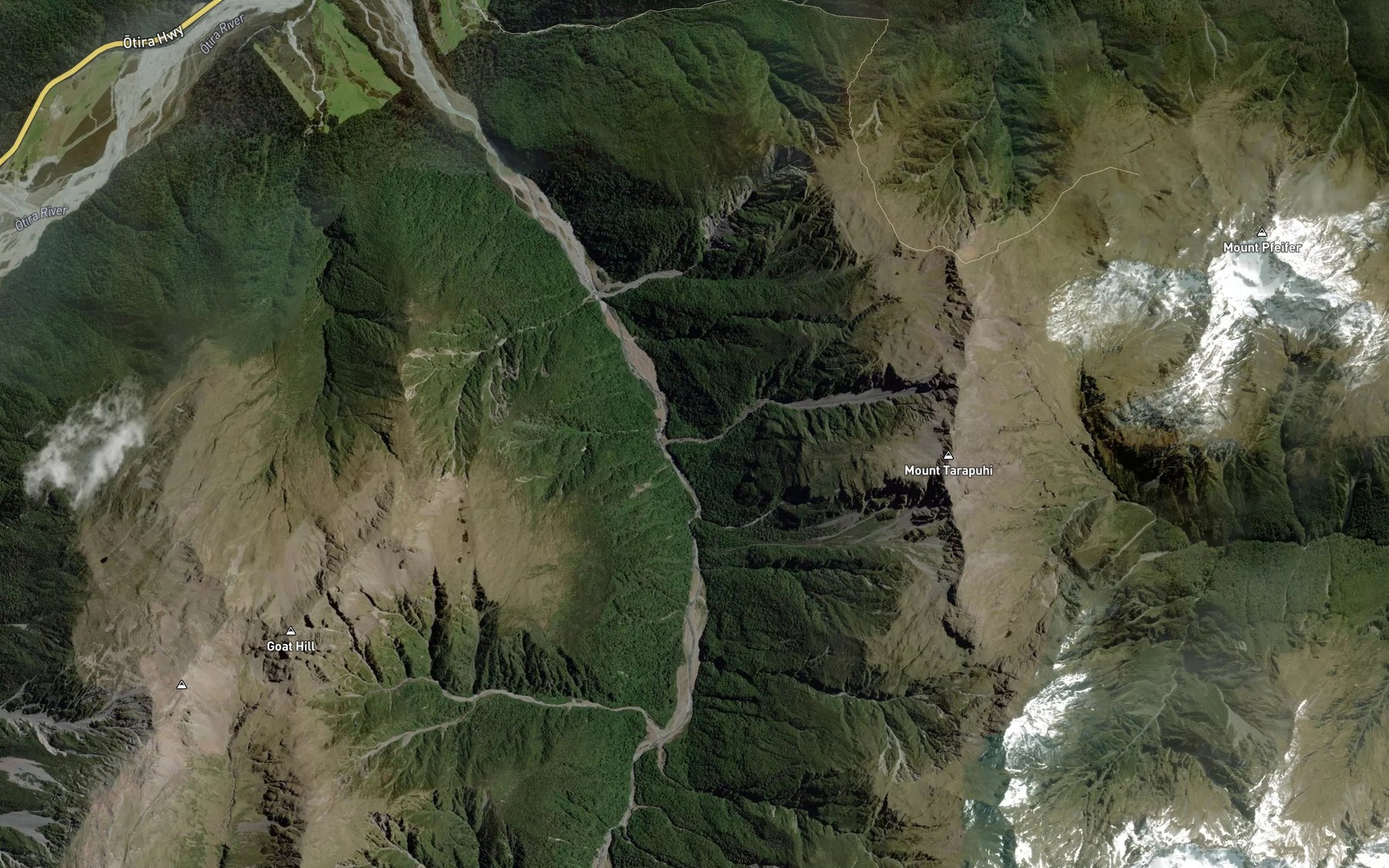 Satellite map of the Midday Creek