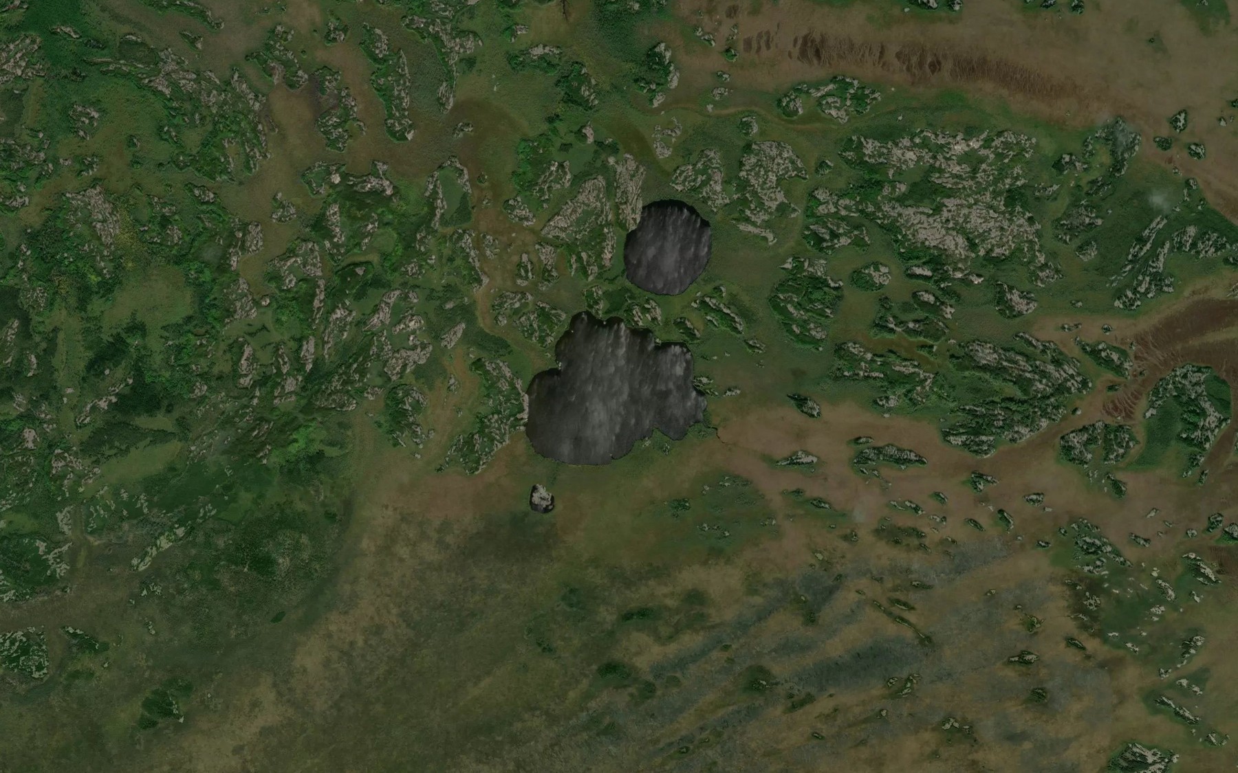 Satellite map of the Lysay Lake