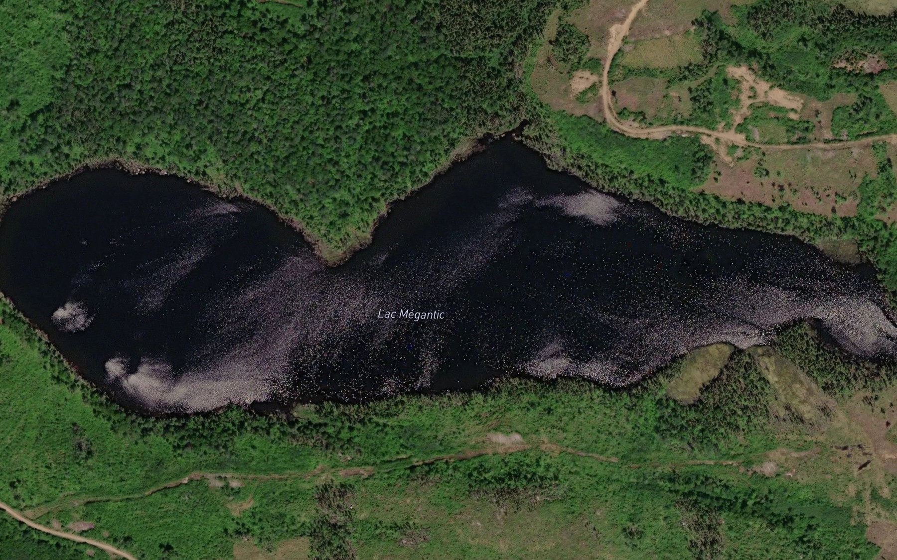 Satellite map of the Lac Megantic