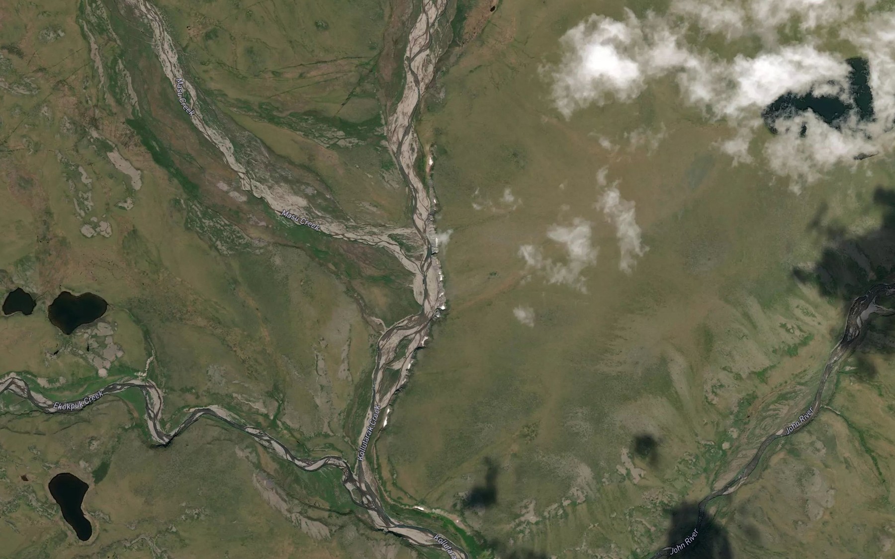 Satellite map of the Masu Creek