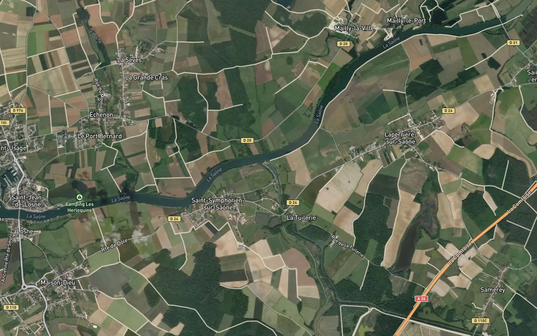 Satellite map of the Canal du Rhone au Rhin