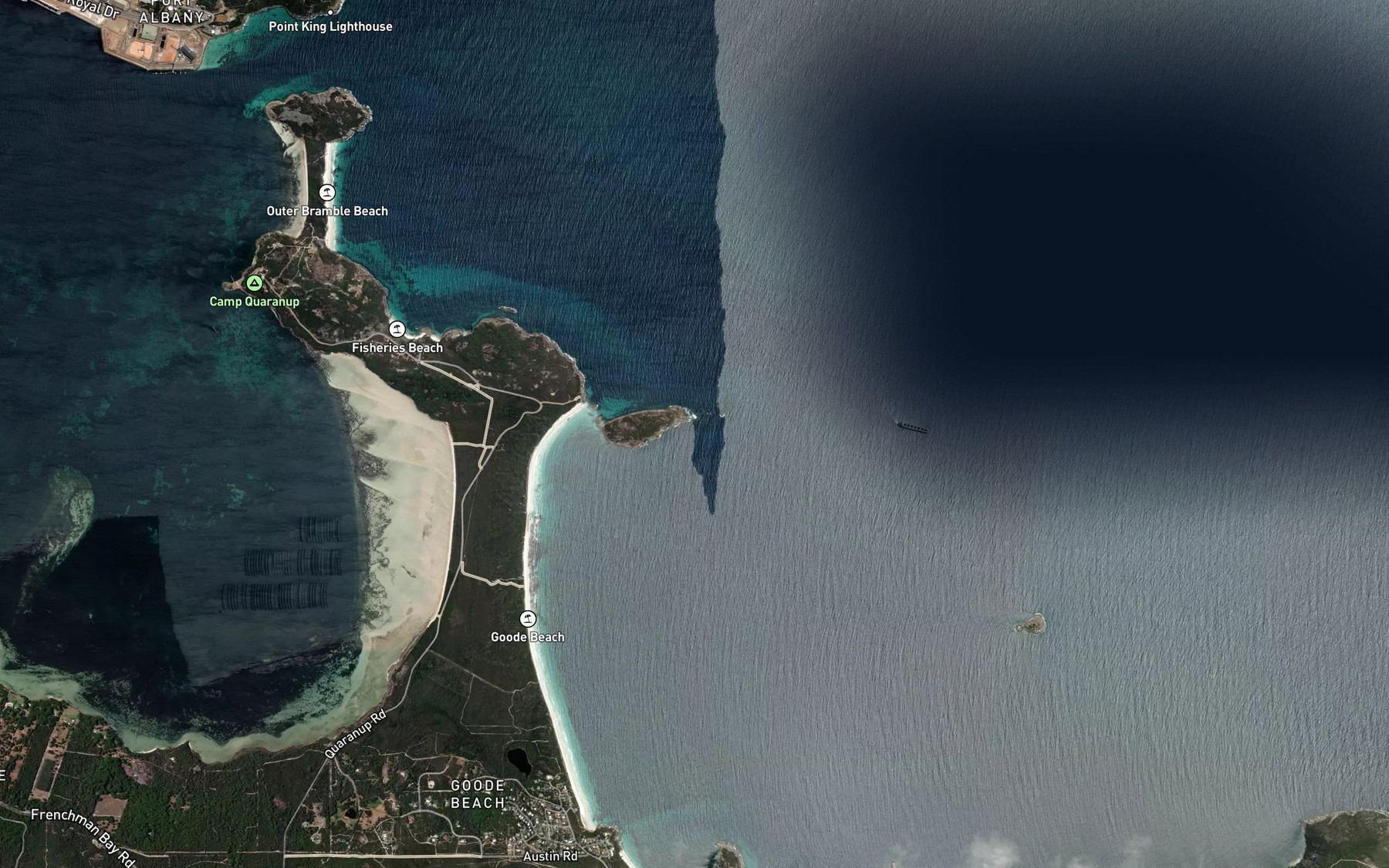 Satellite map of the Two Sisters