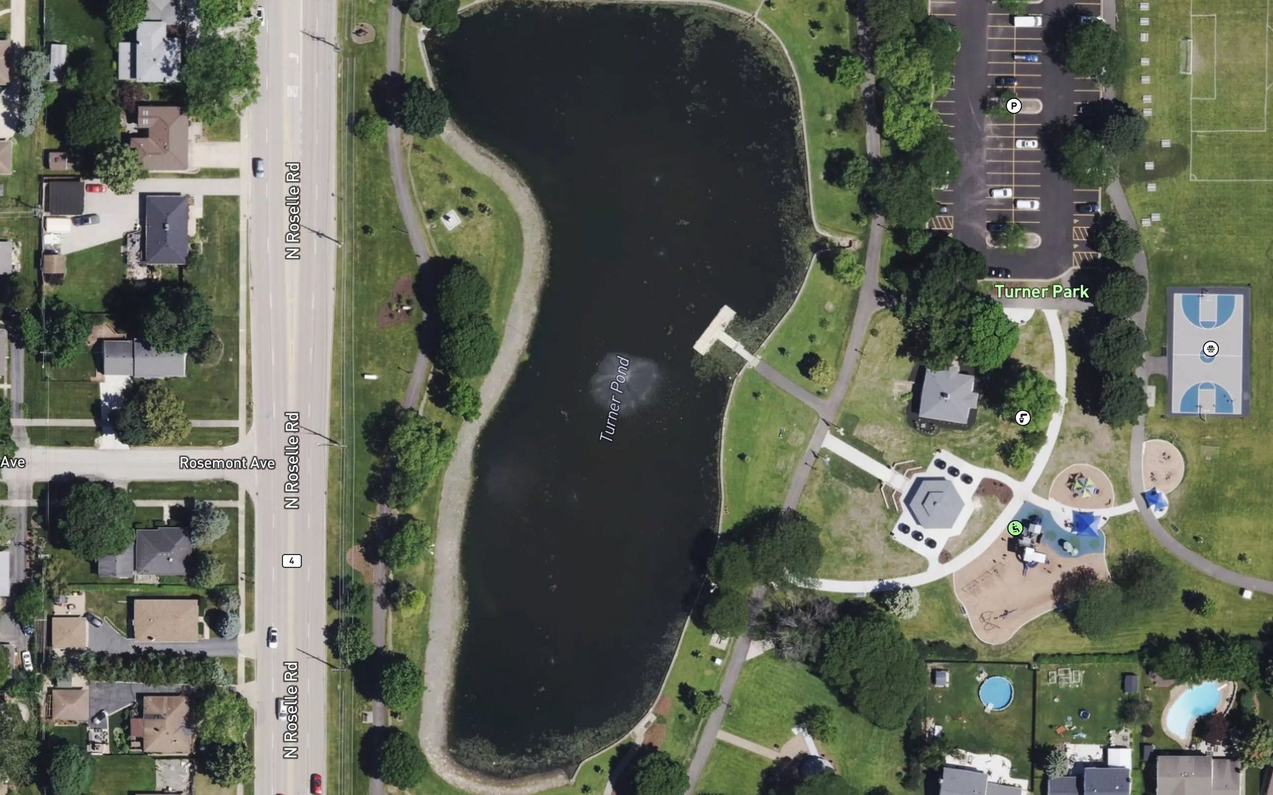 Satellite map of the Turner Pond