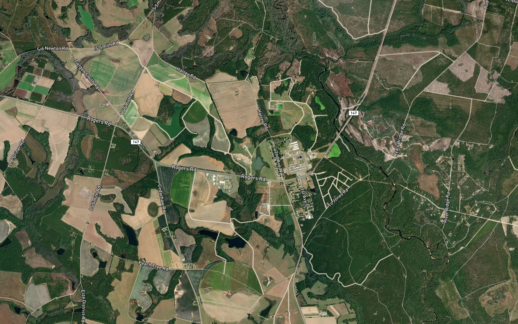 Satellite map of the Chicken Yard Pond