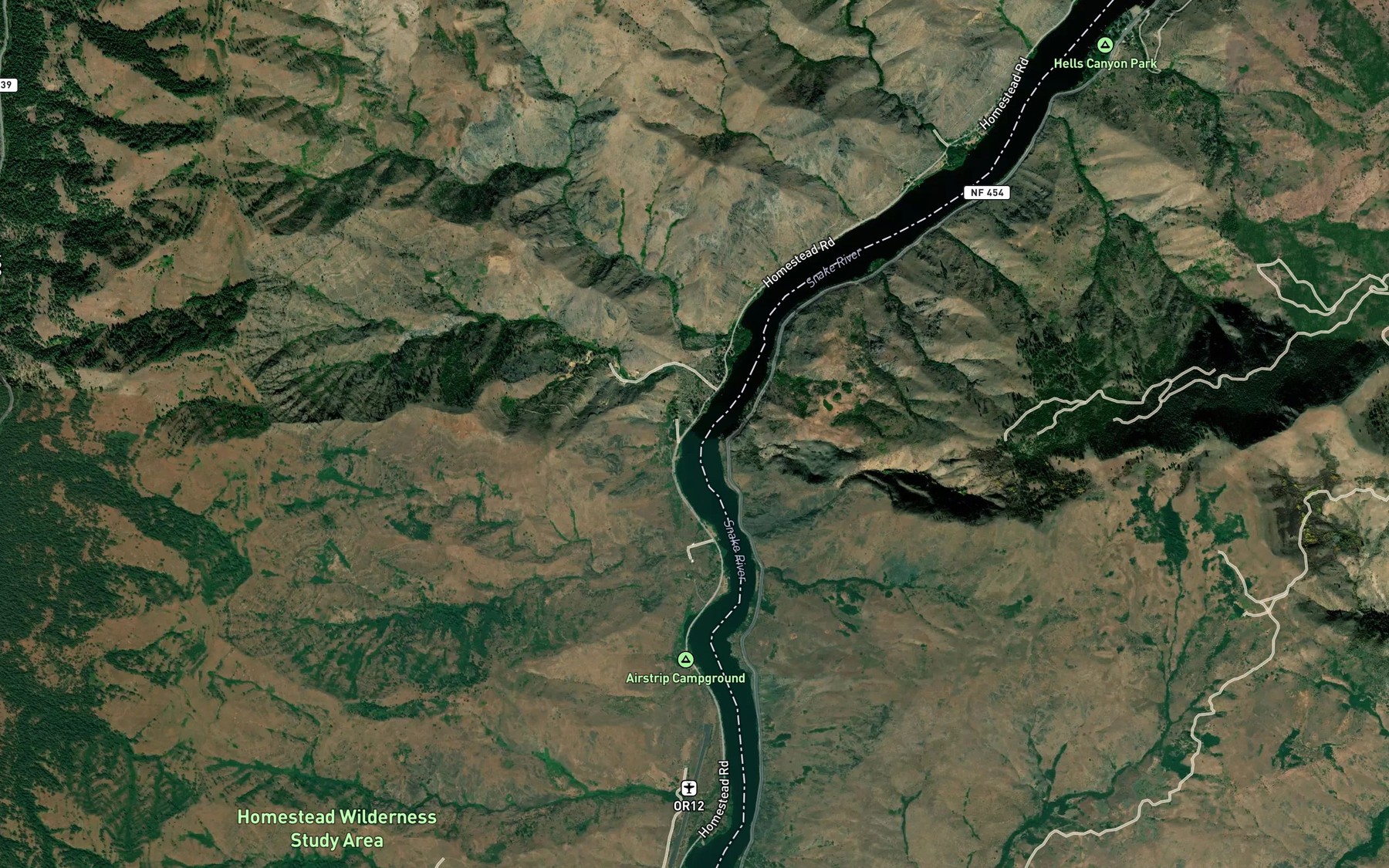Satellite map of the Irondyke Creek