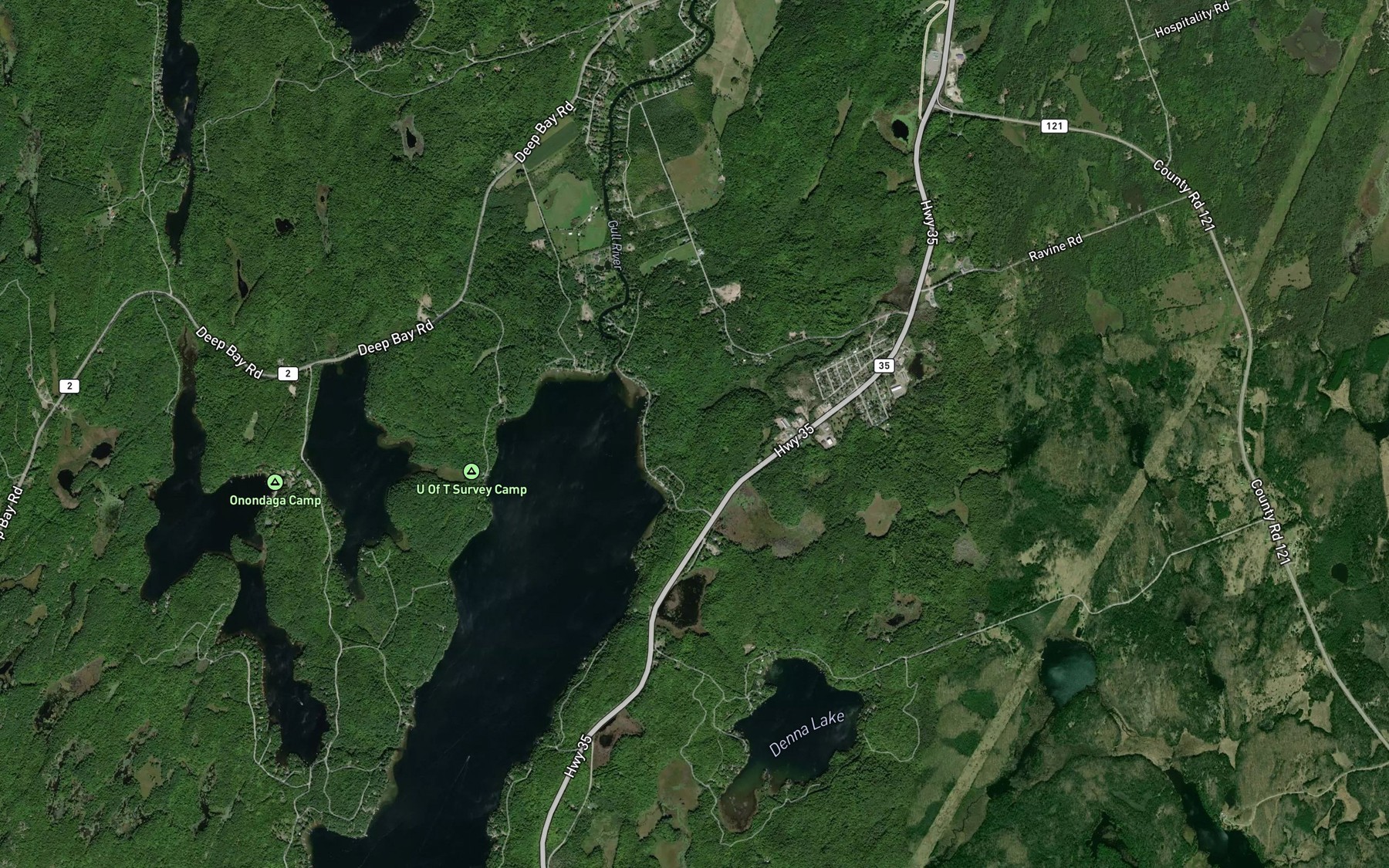 Satellite map of the Sandy Bay