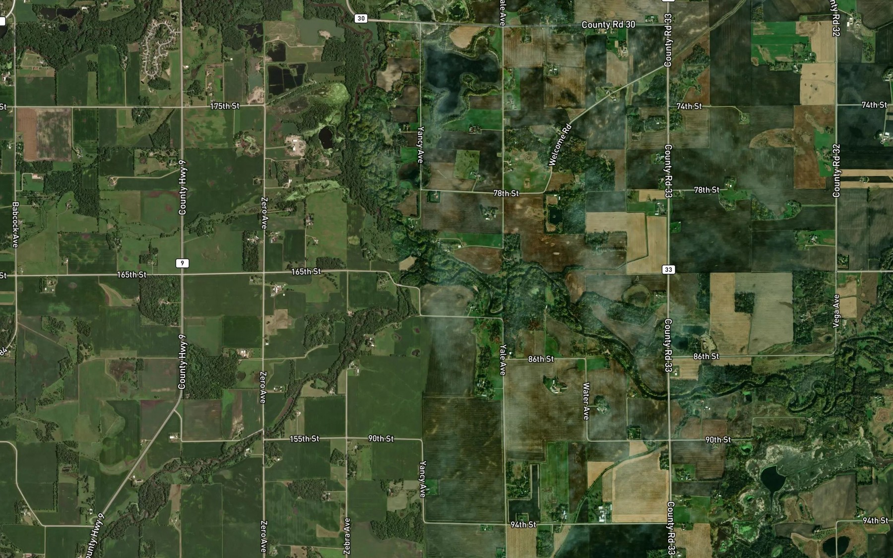 Satellite map of the Buffalo Creek