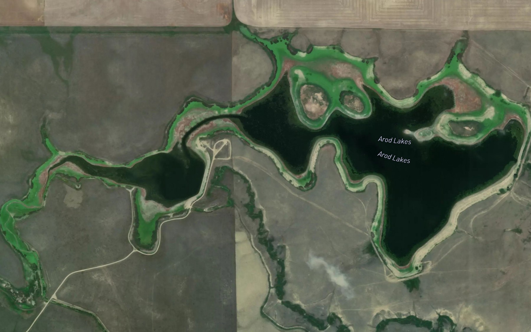 Satellite map of the Eyraud Lakes