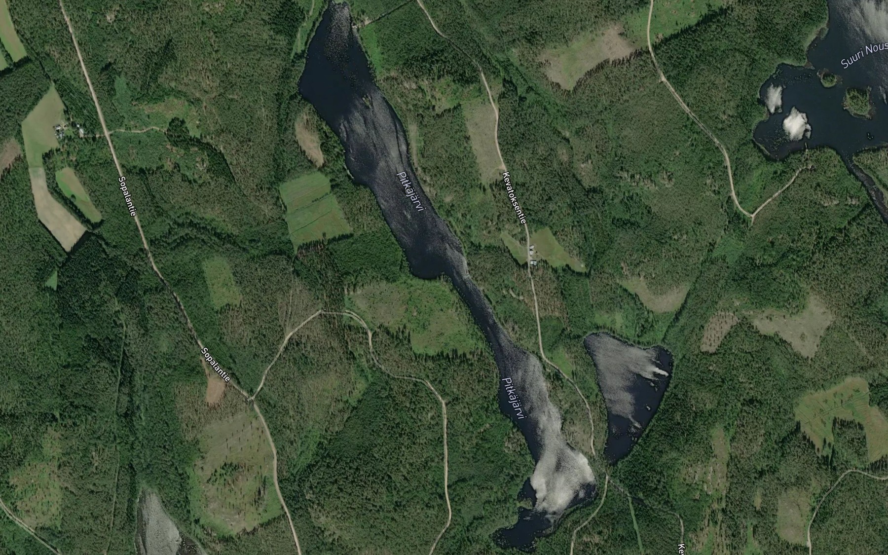 Satellite map of the Pitkajarvi