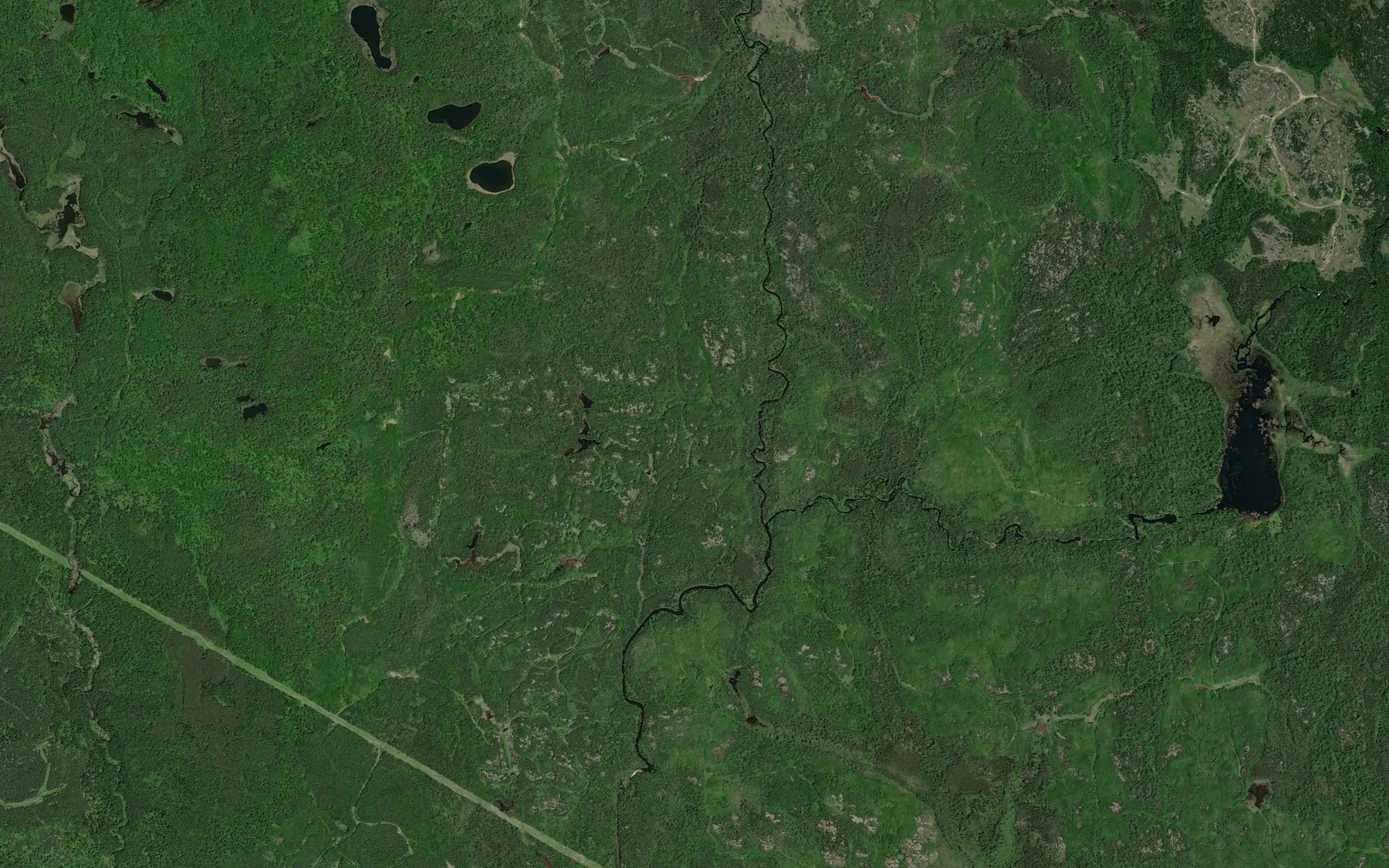 Satellite map of the East Jackfish River