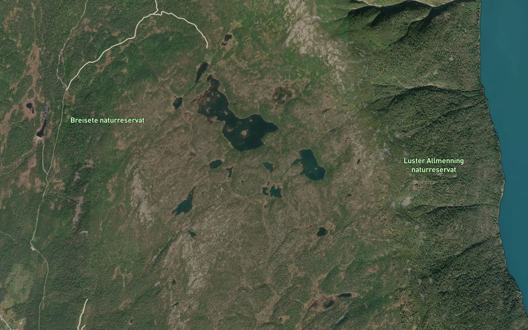 Satellite map of the Fagerlivatn