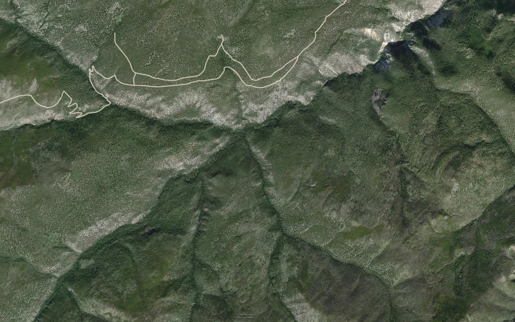 Satellite map of the Porcupine Creek