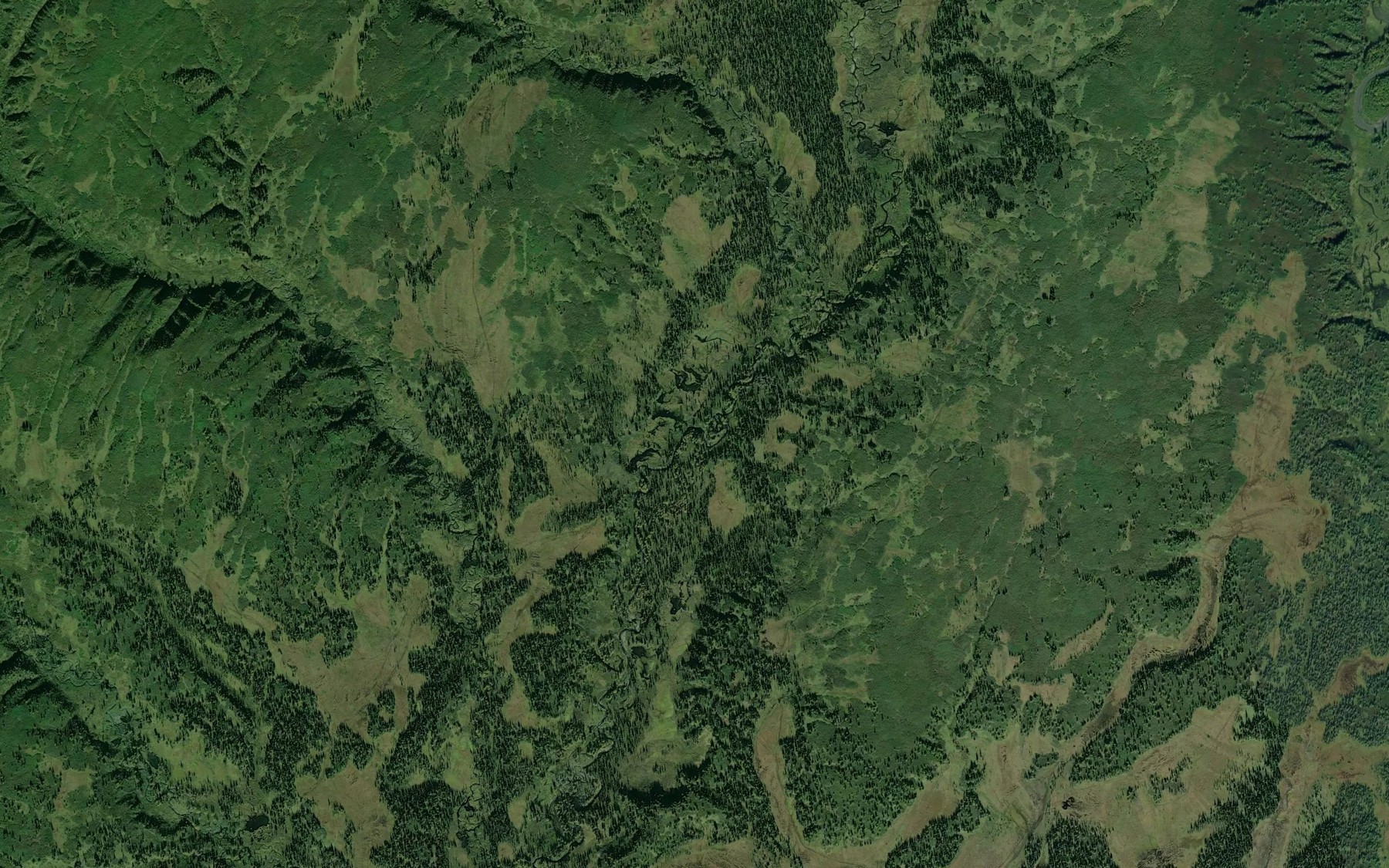 Satellite map of the String Creek