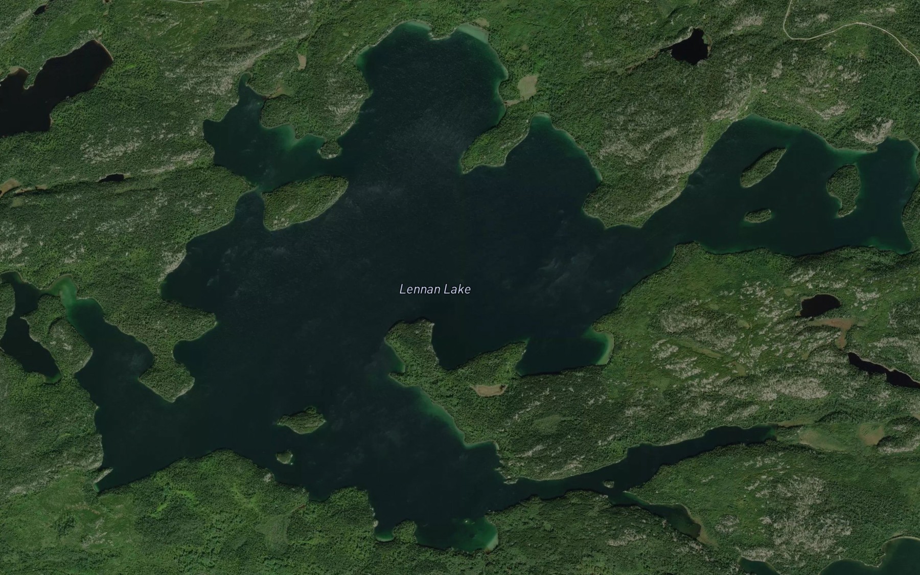 Satellite map of the Lennan Lake