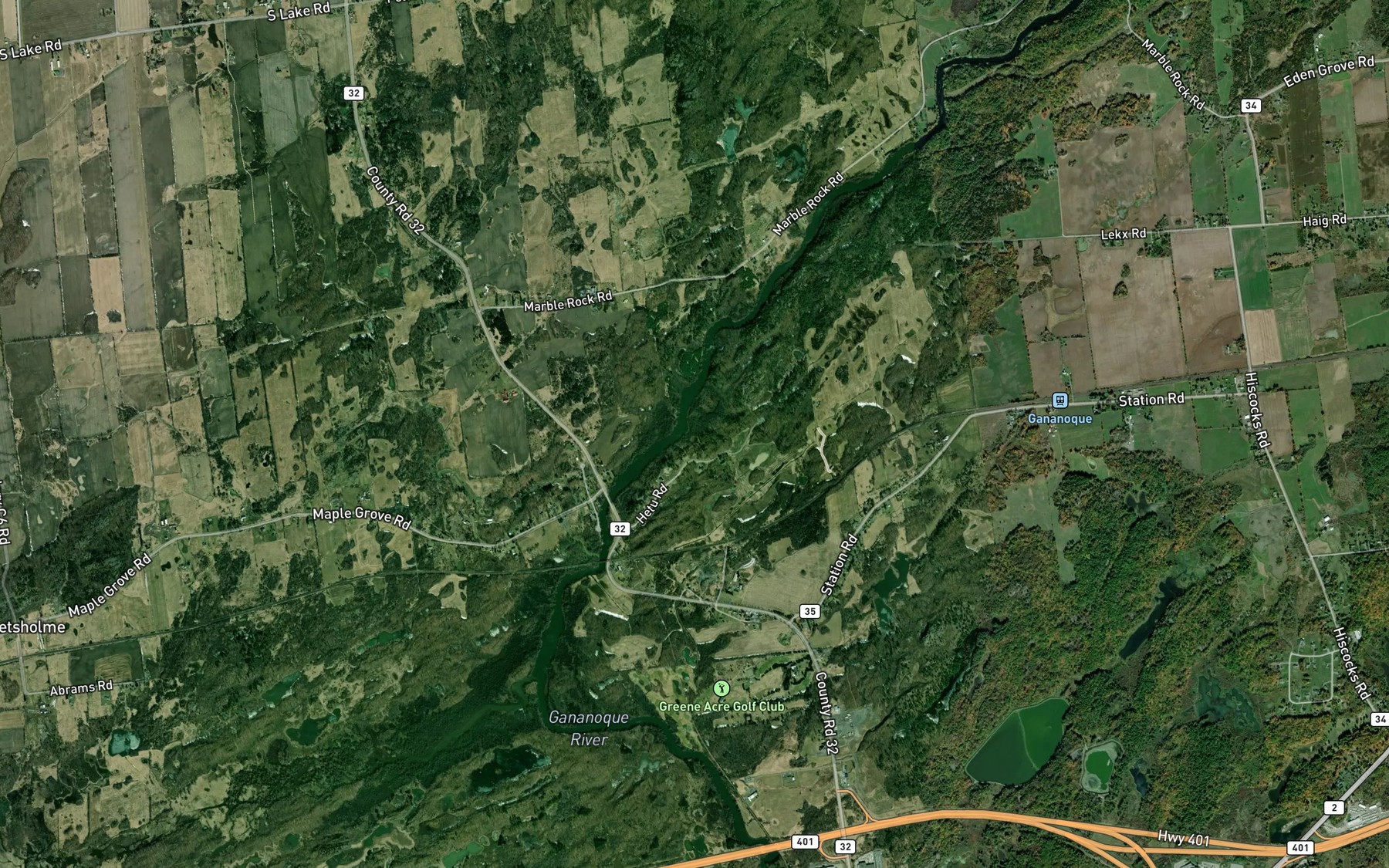 Satellite map of the Sucker Brook