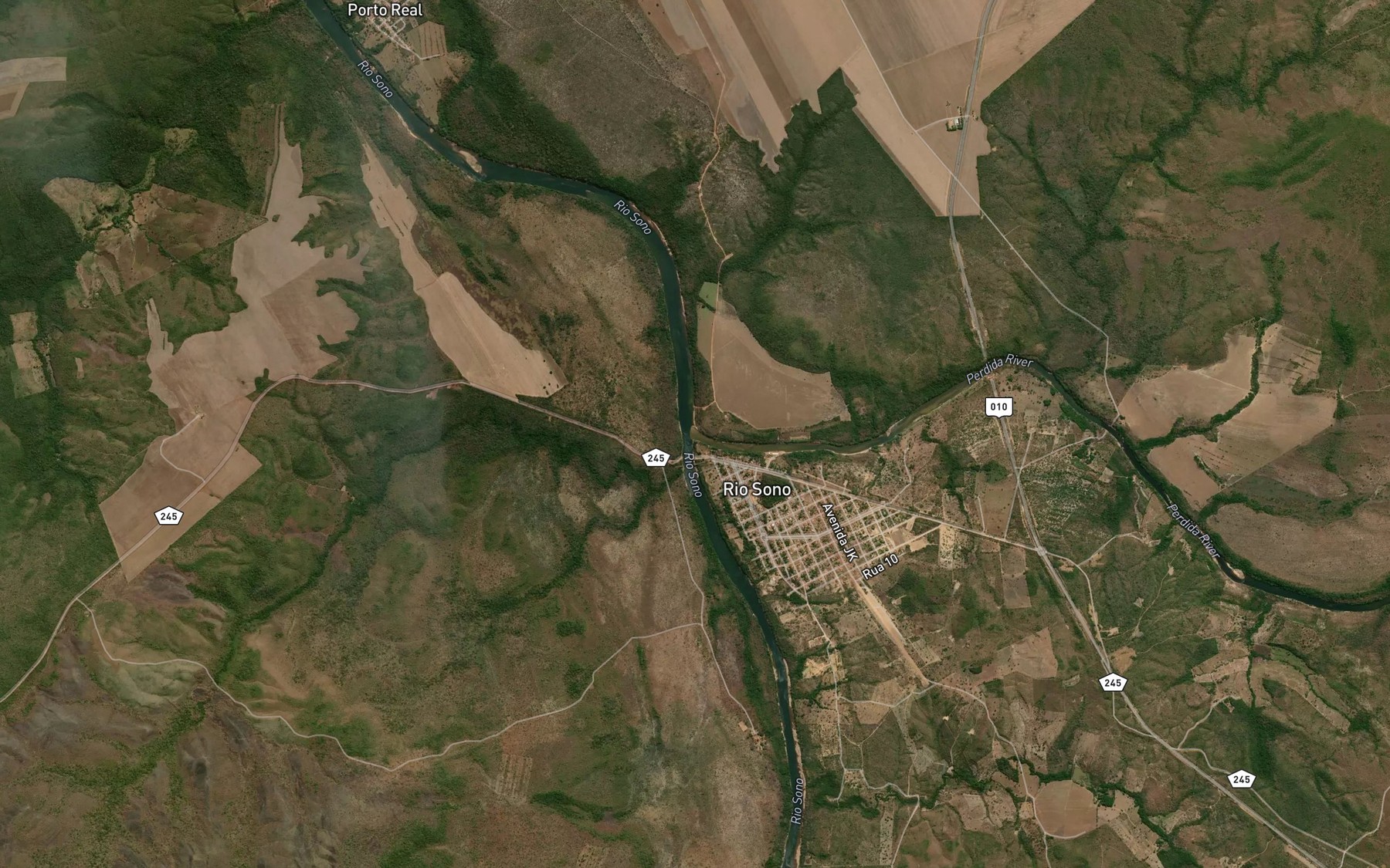 Satellite map of the Rio Perdida