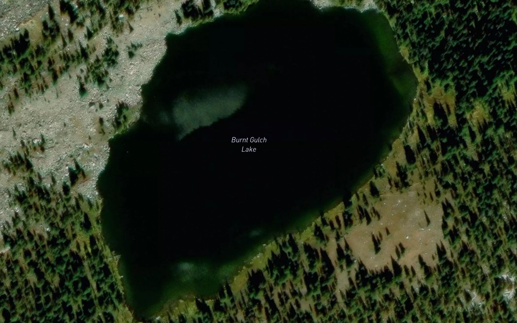 Satellite map of the Burnt Gulch Lake