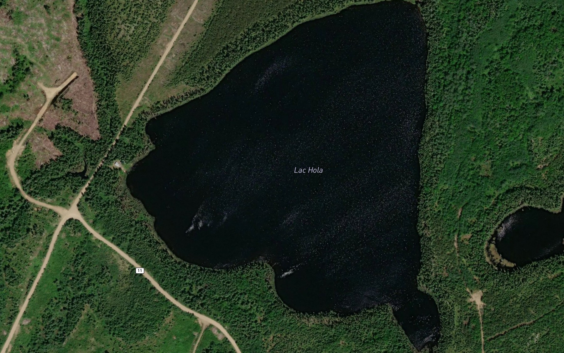 Satellite map of the Lac Hola