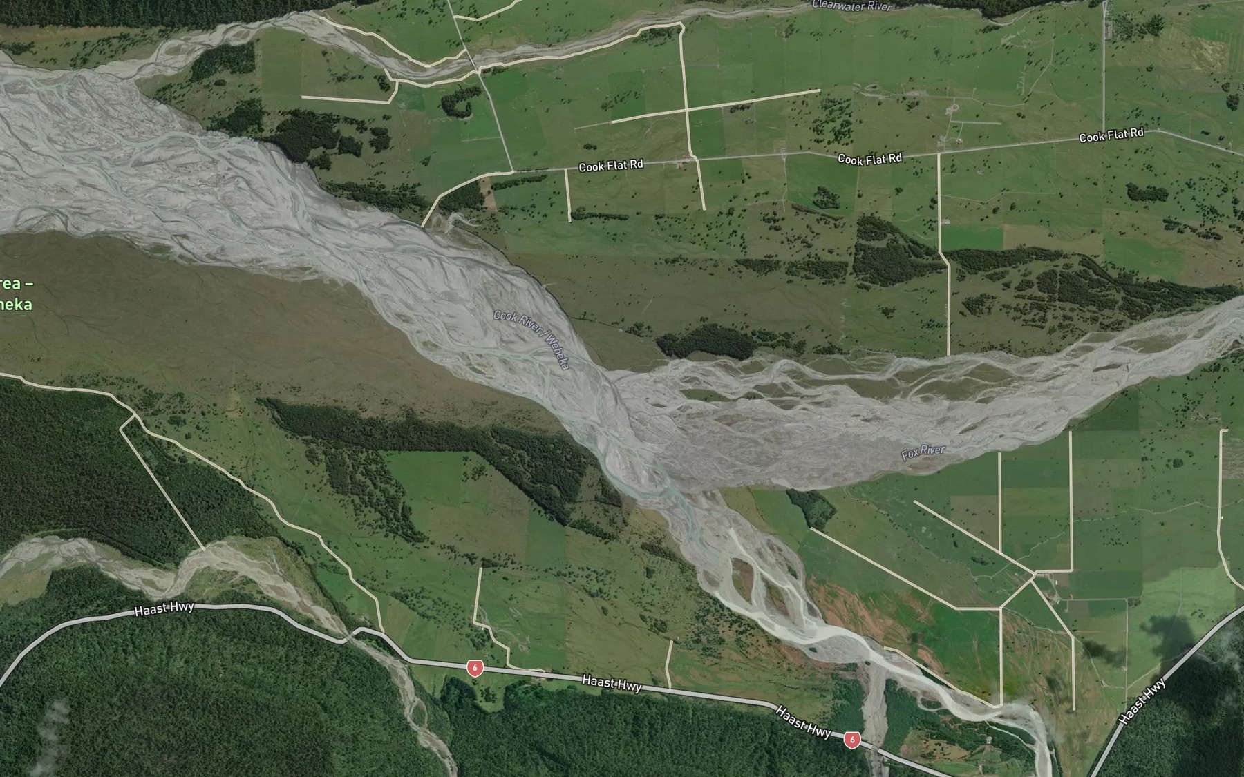 Satellite map of the Fox River