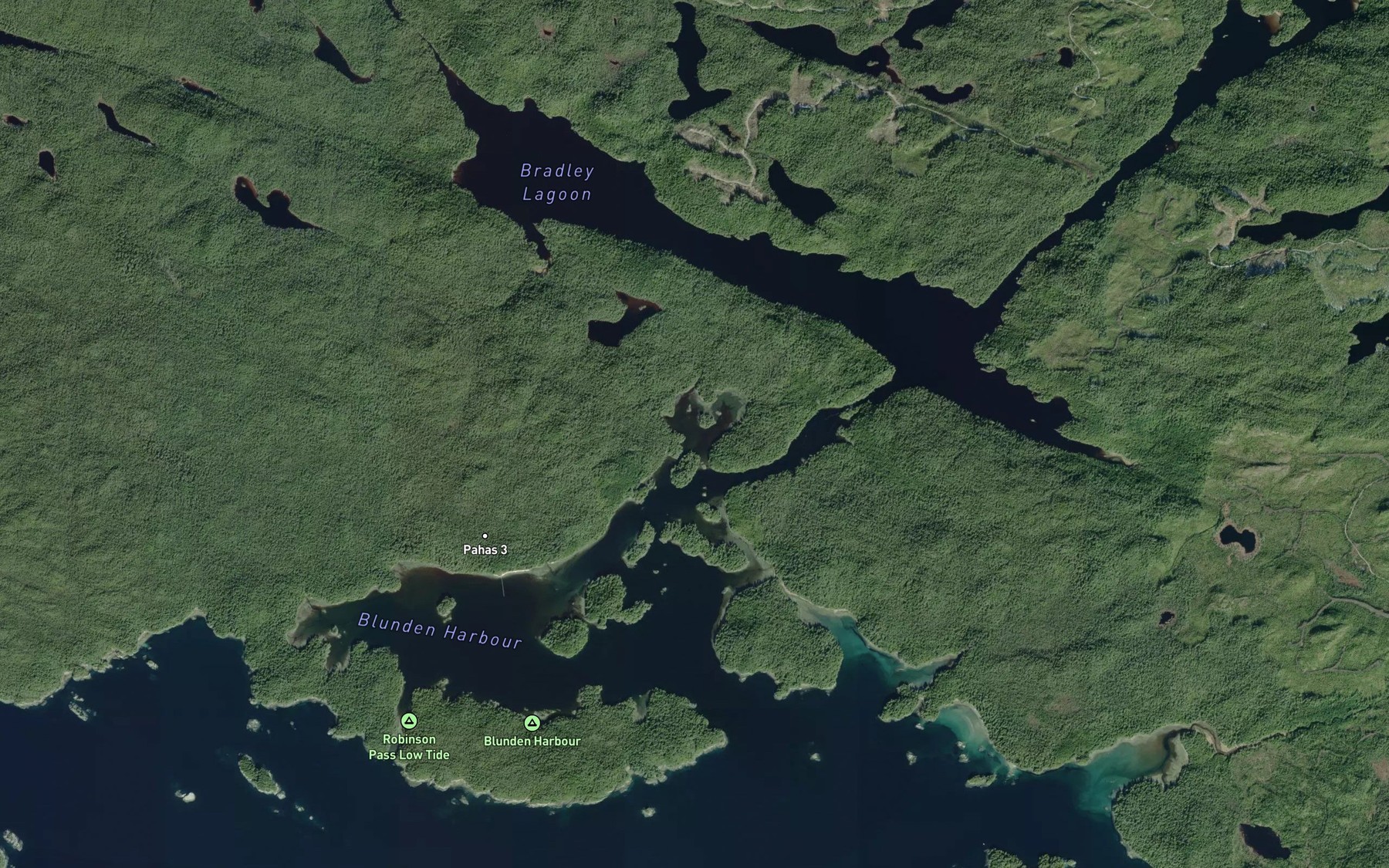 Satellite map of the Deer Cove