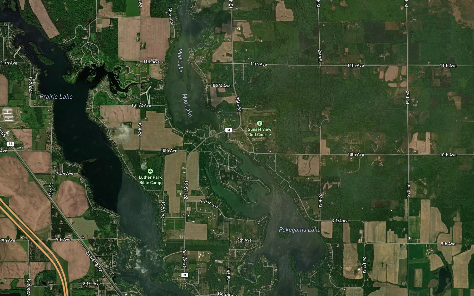 Satellite map of the Narrows Point