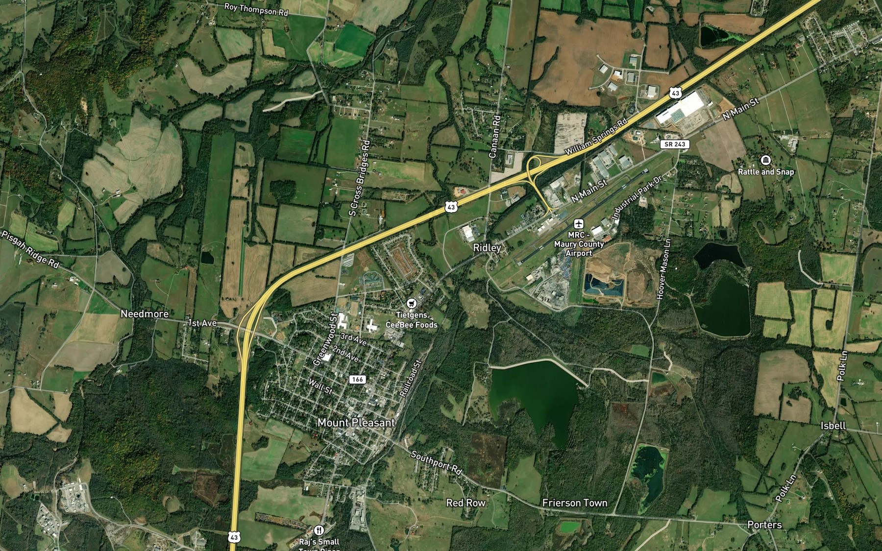 Satellite map of the Quality Creek