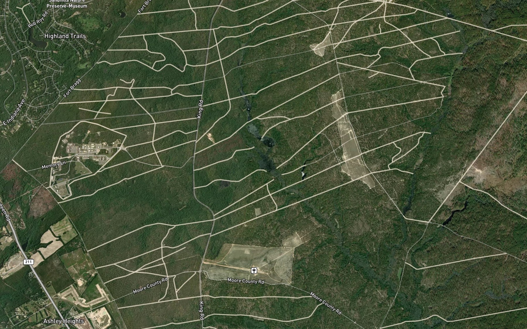 Satellite map of the Wolf Pit Creek