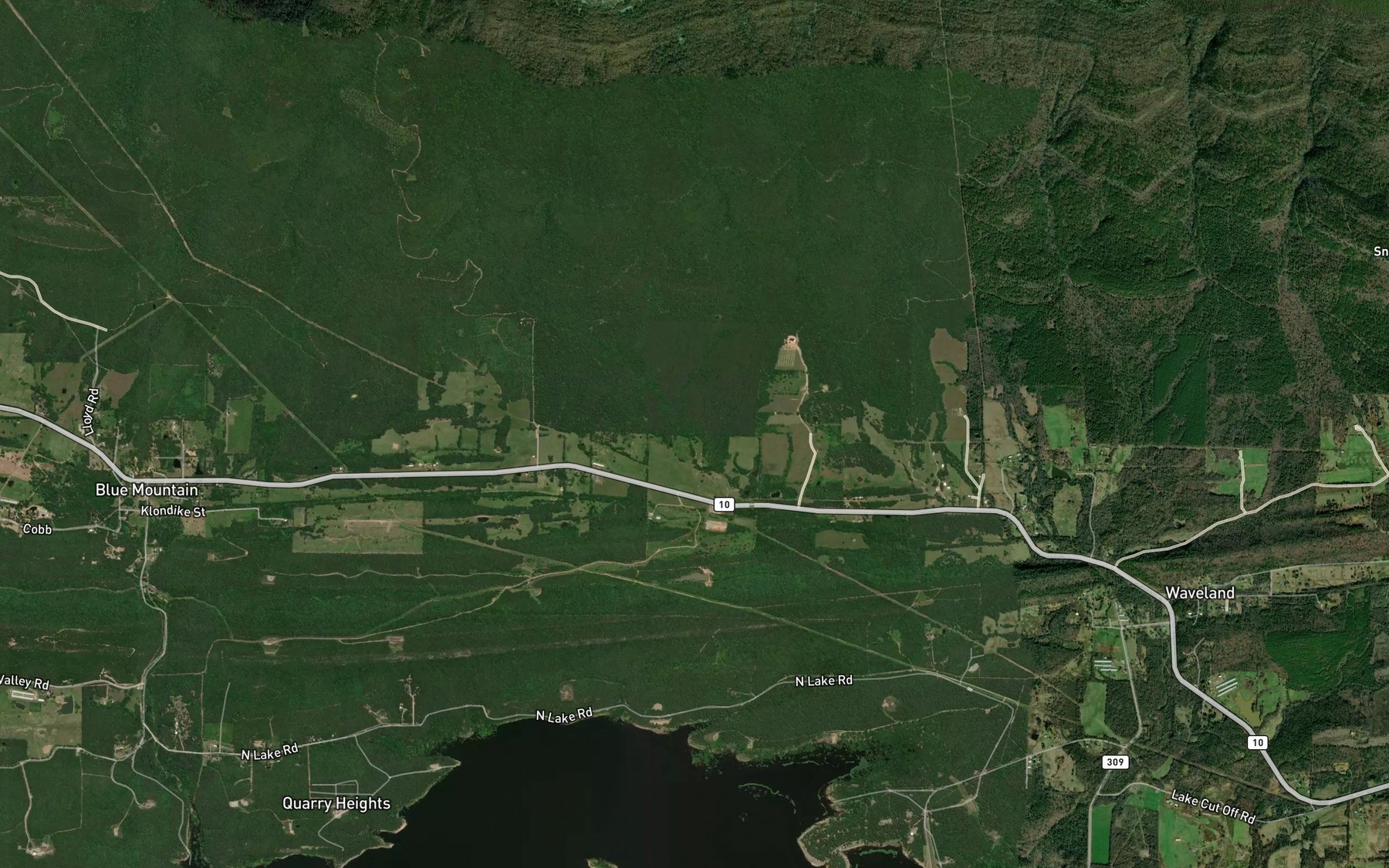 Satellite map of the West Lacey Creek