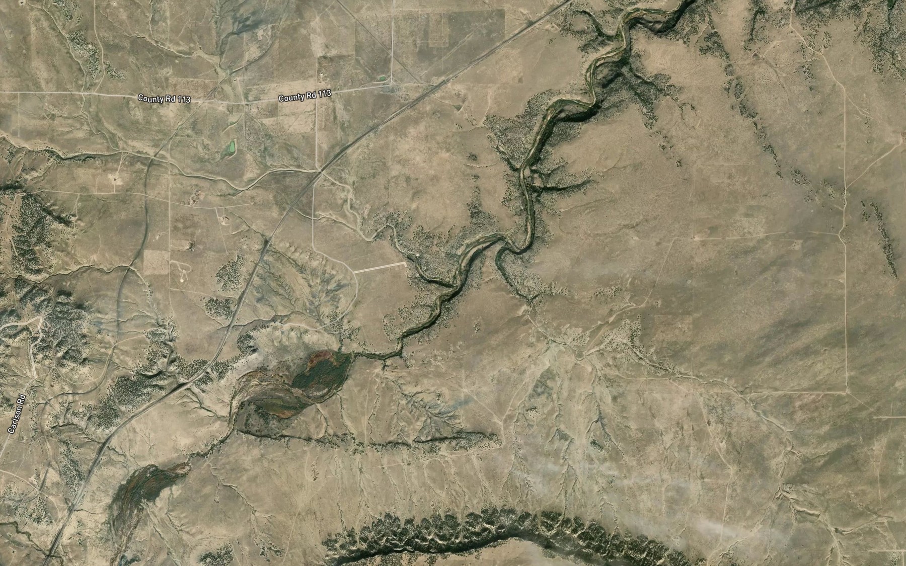 Satellite map of the Mustang Arroyo