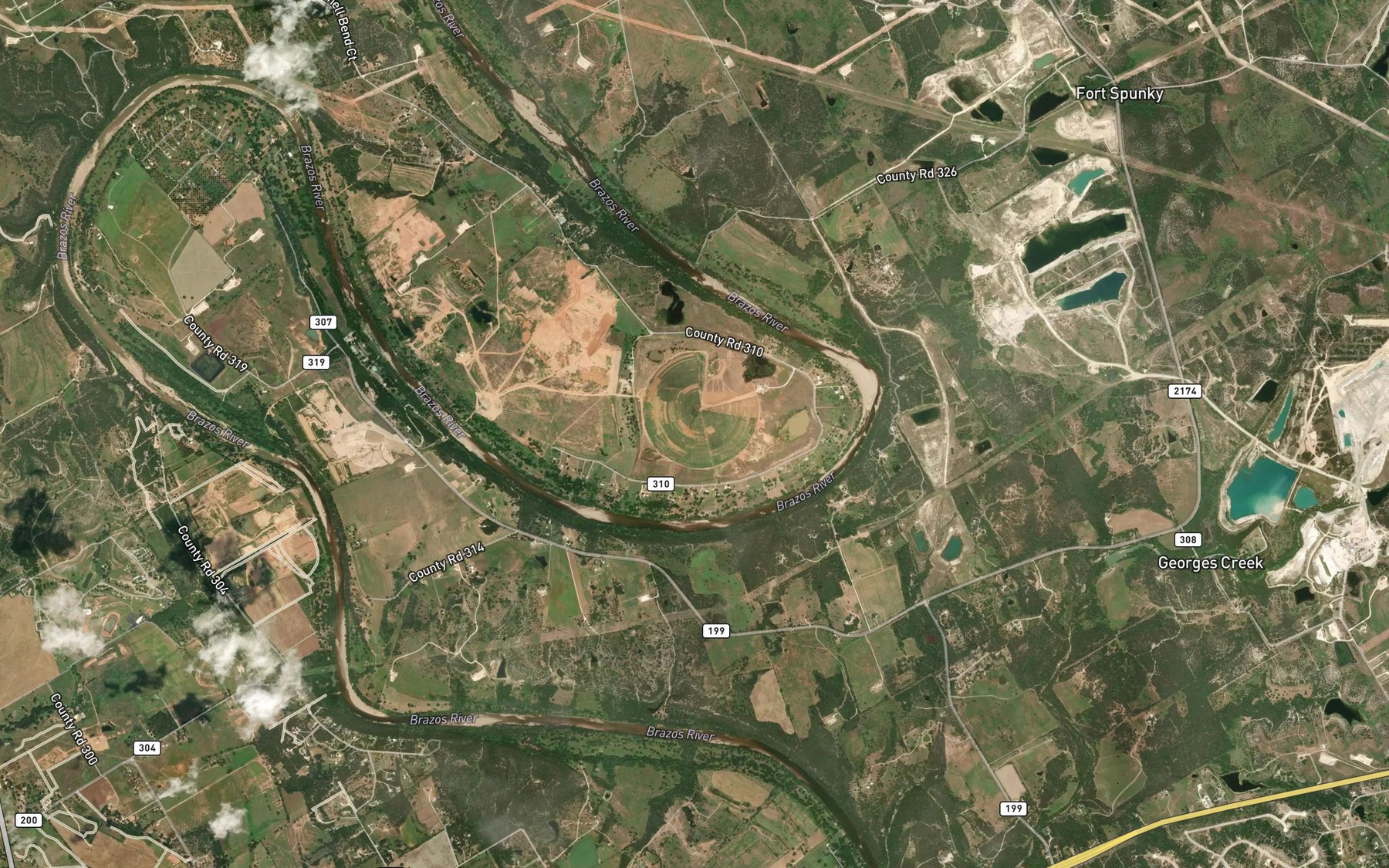 Satellite map of the Mitchell Bend
