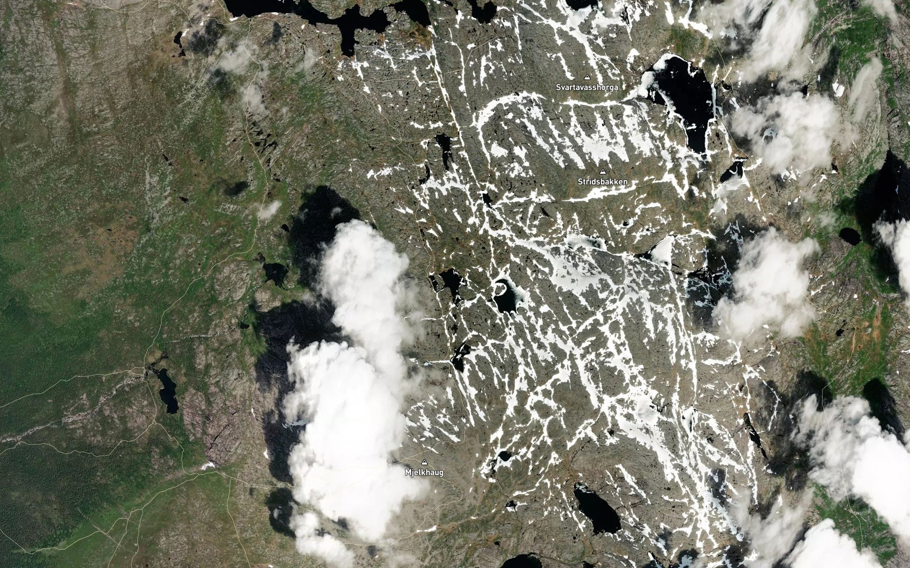 Satellite map of the Geitavatna