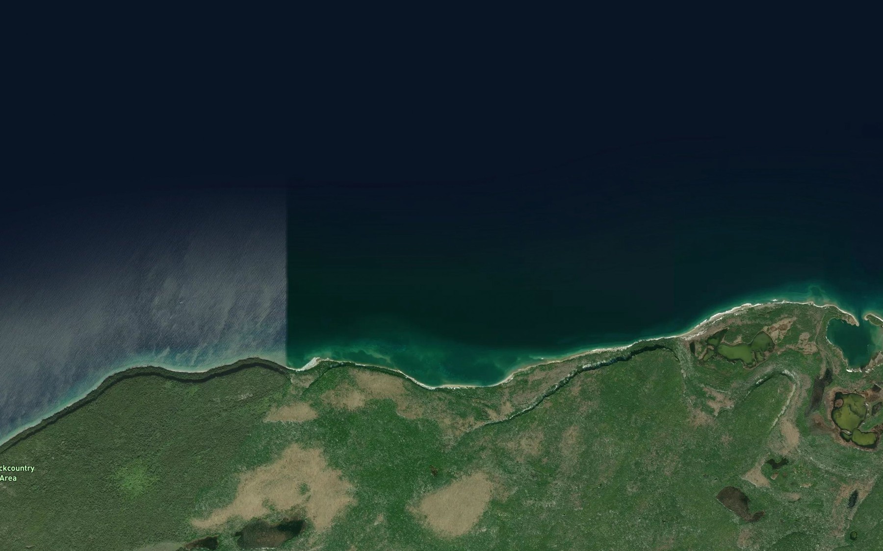 Satellite map of the Rocky Bay
