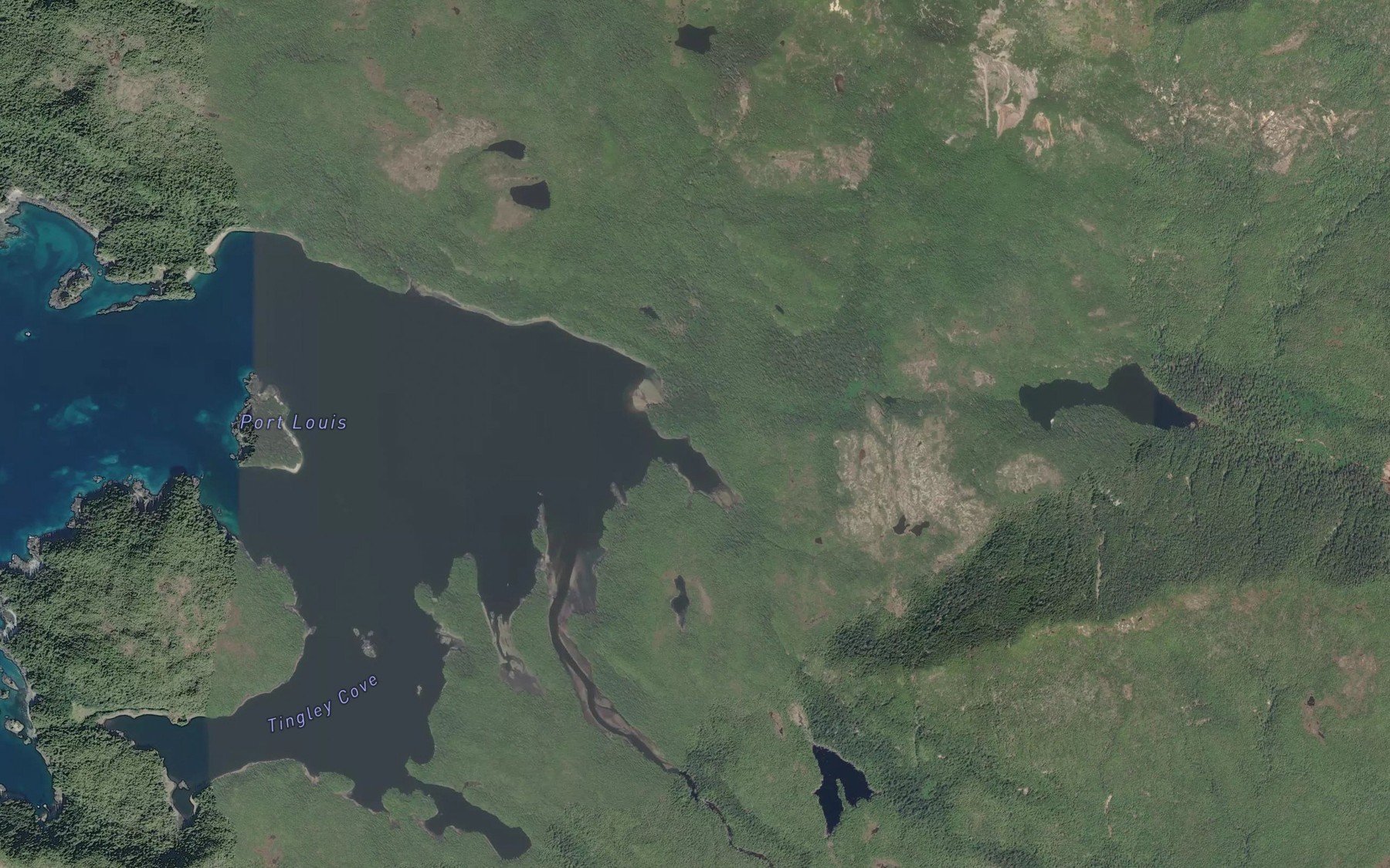 Satellite map of the Steel Creek