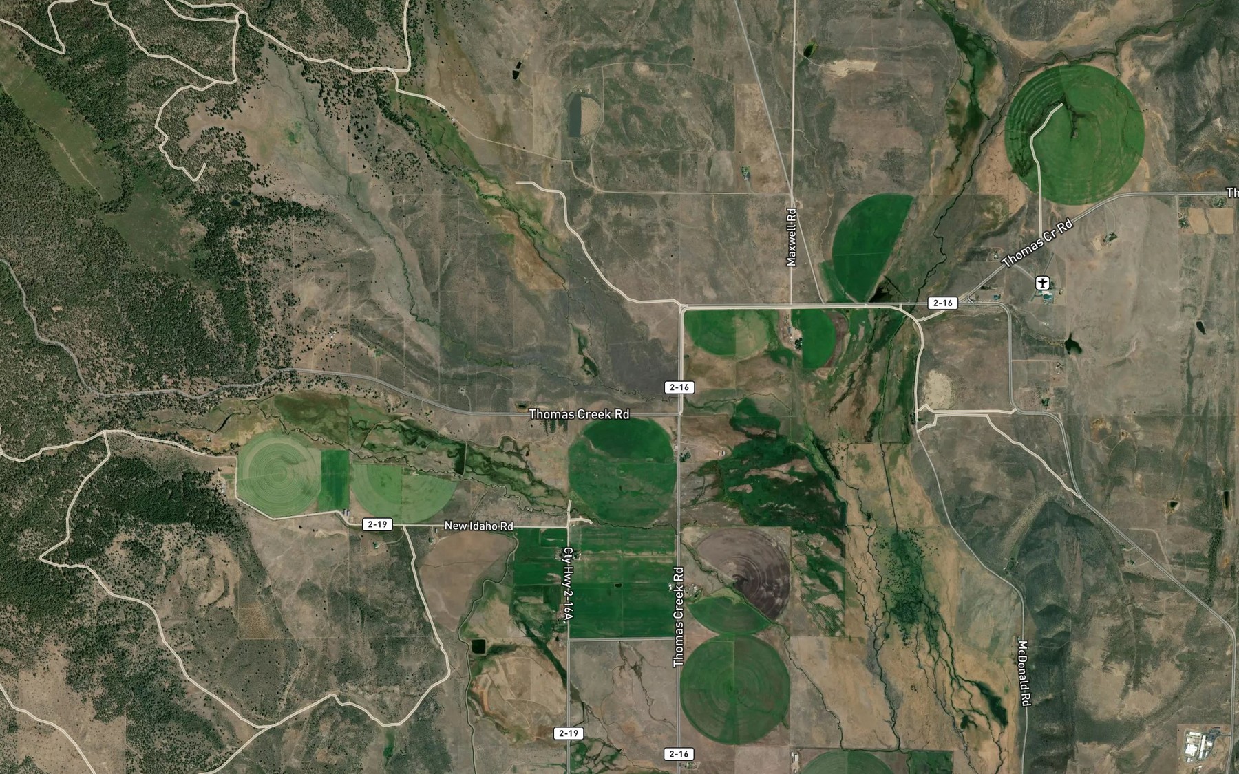 Satellite map of the Augur Creek