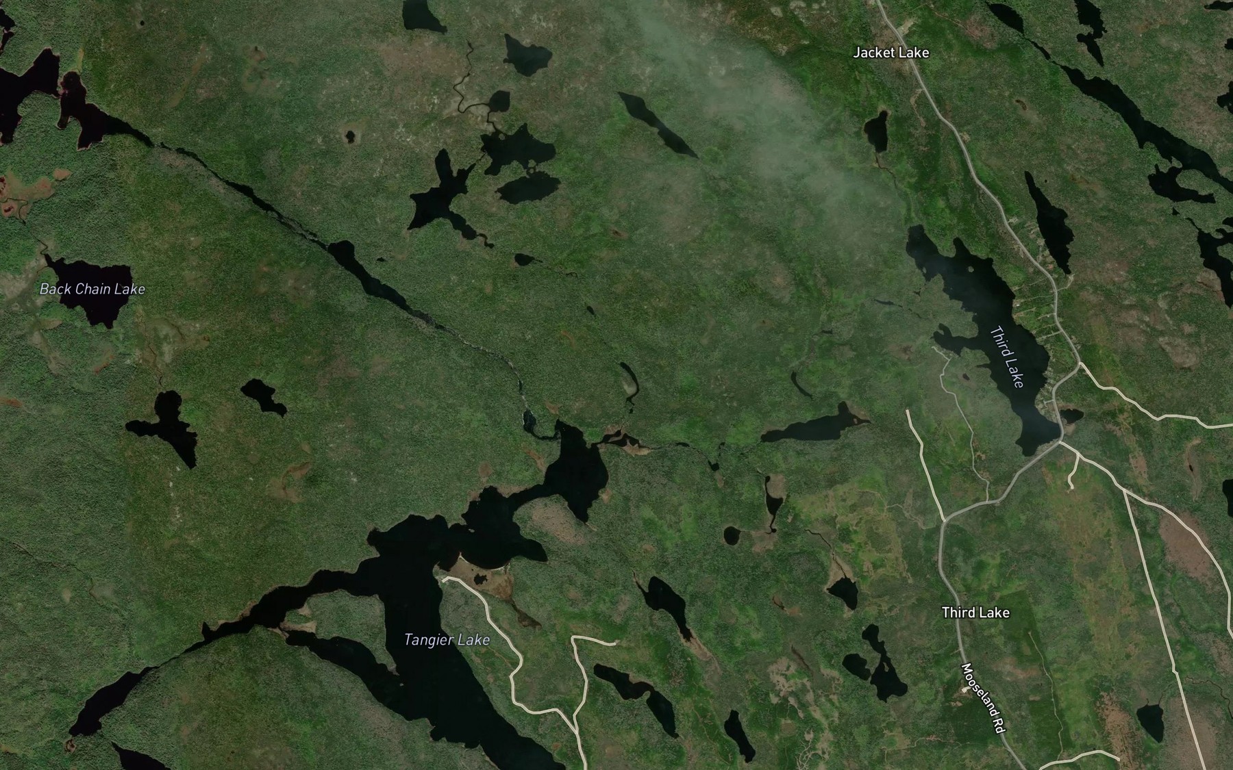 Satellite map of the Crooked Lakes Brook