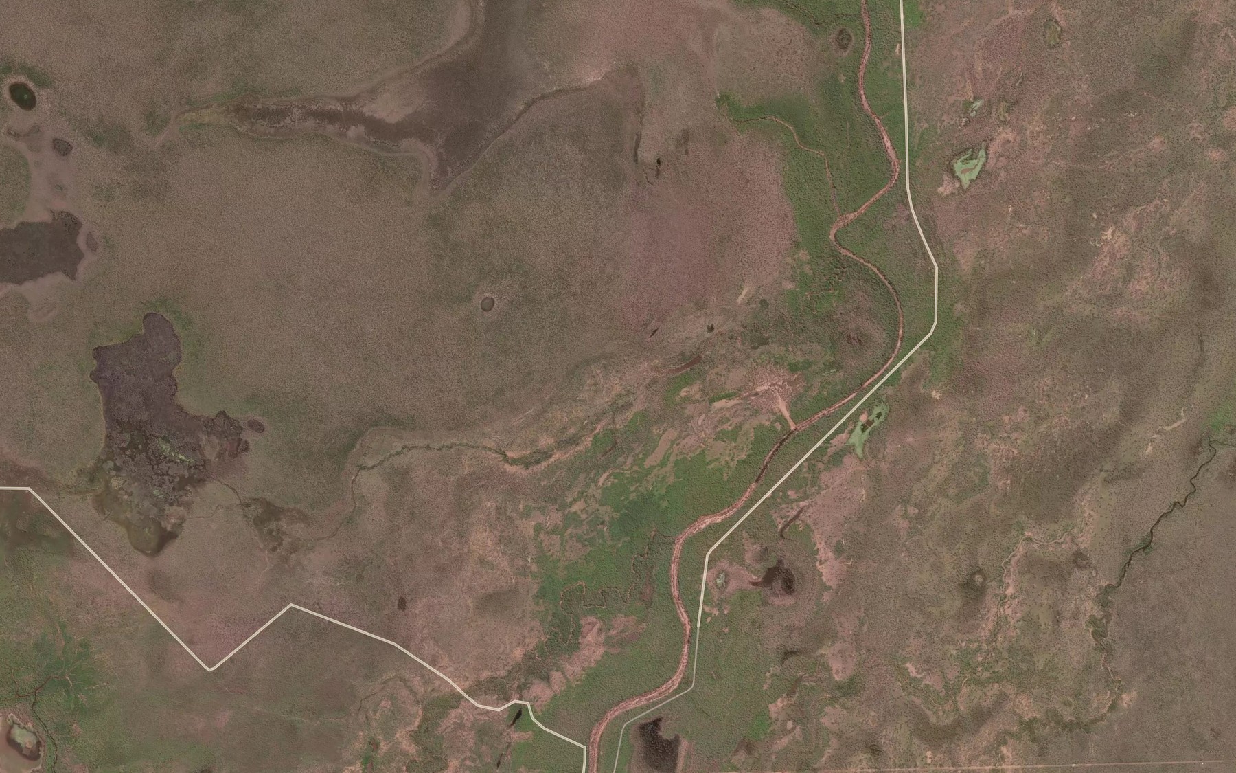 Satellite map of the Pack Saddle Creek