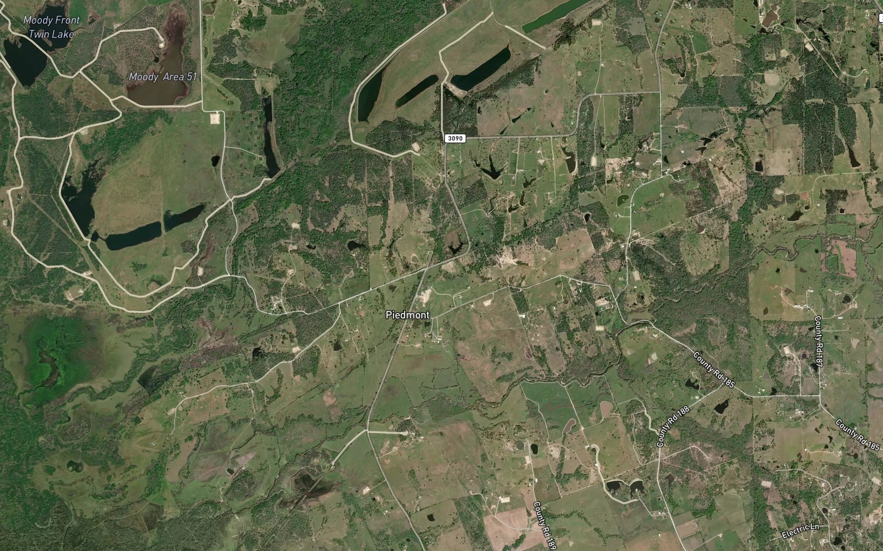 Satellite map of the Sulphur Branch