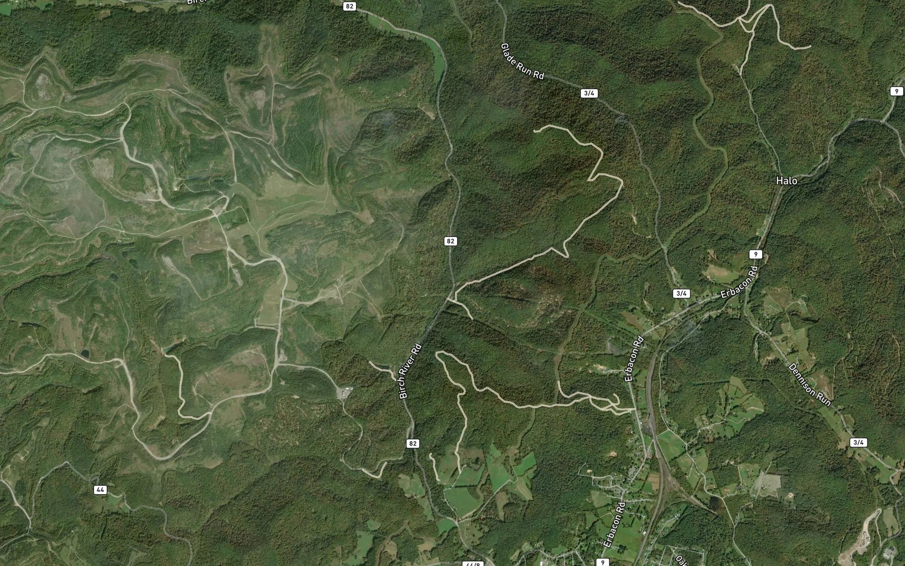 Satellite map of the Johnson Branch