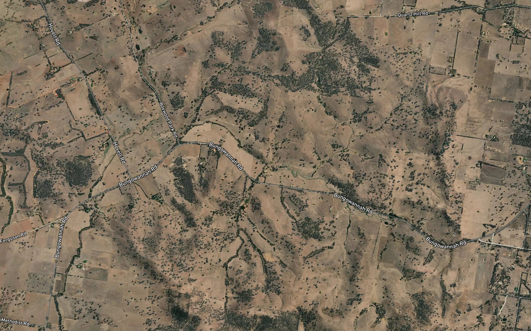 Satellite map of the Happy Dicks Creek