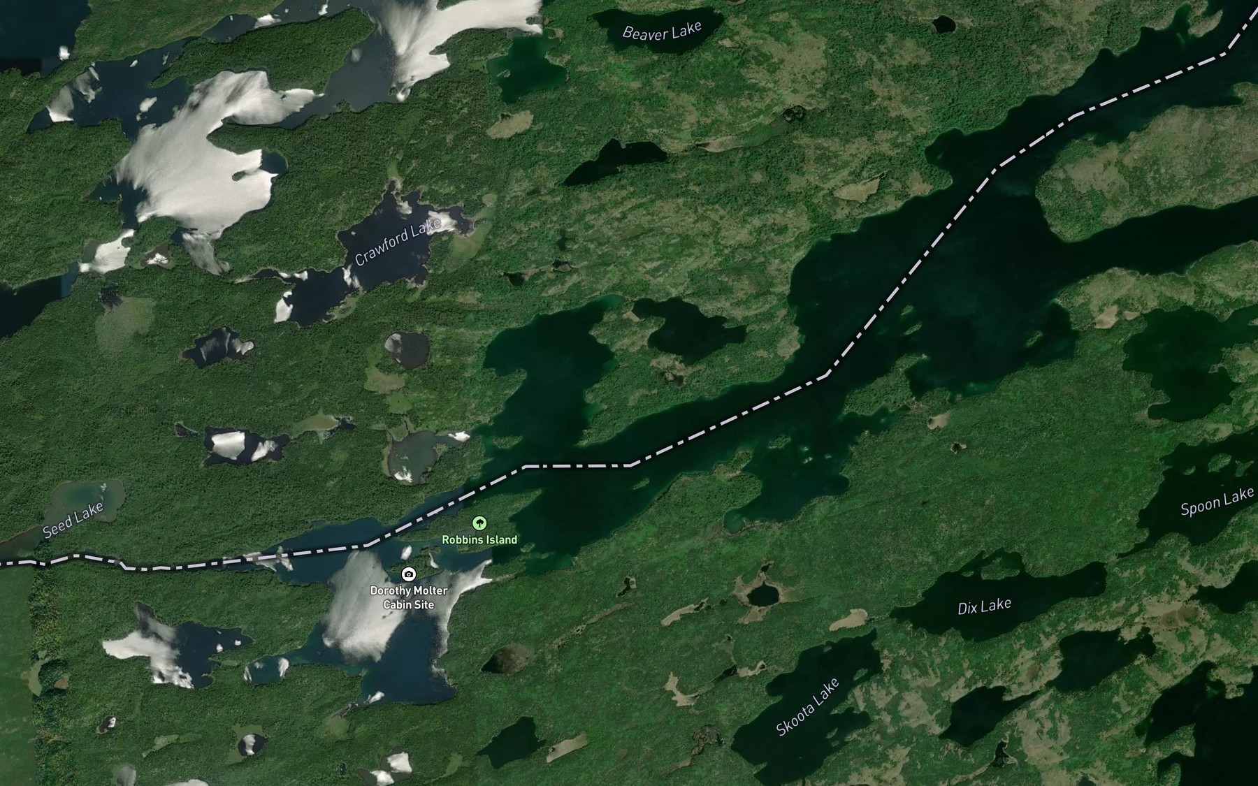 Satellite map of the Back Bay