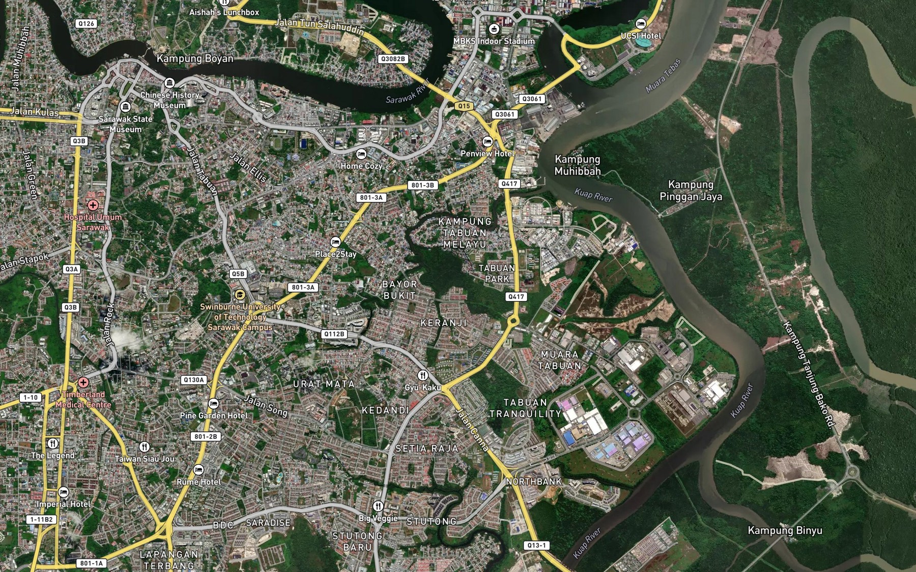 Satellite map of the Sungai Bitan