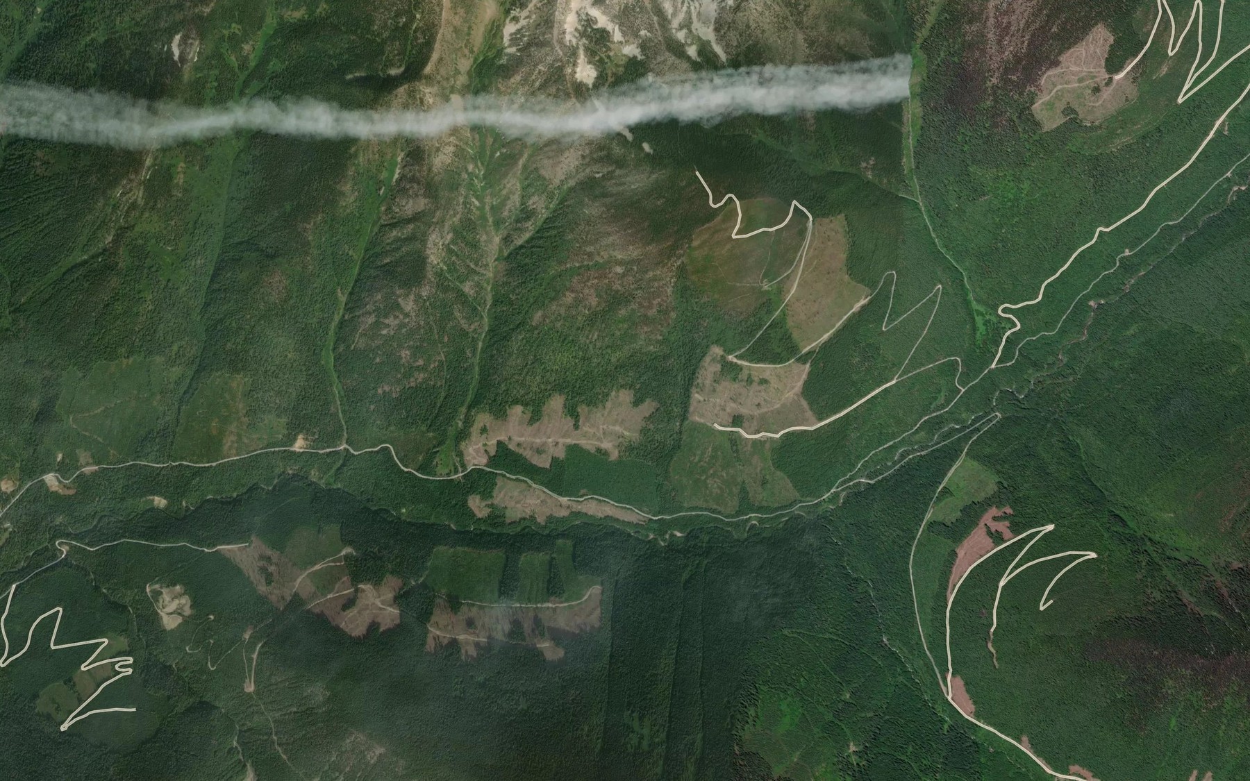 Satellite map of the Johnson Creek
