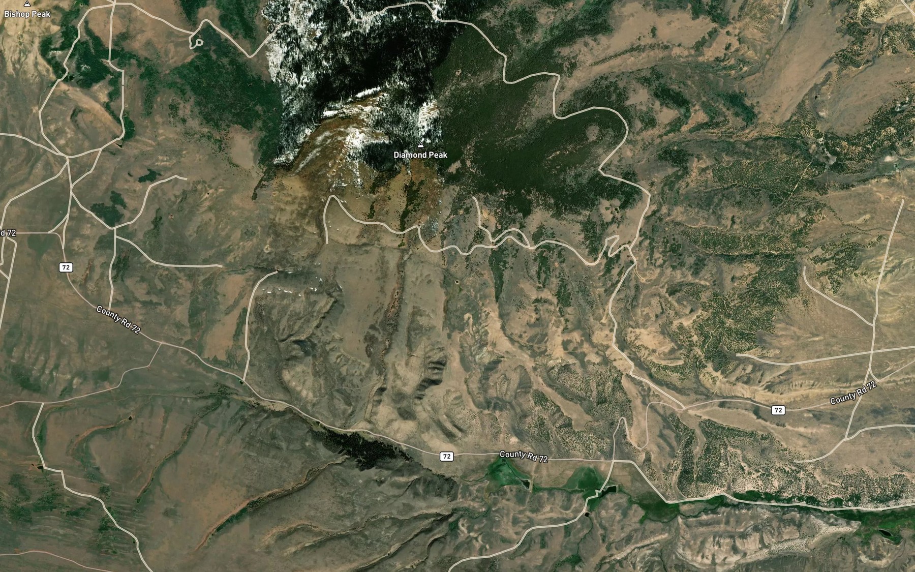 Satellite map of the Fish Reservoirs