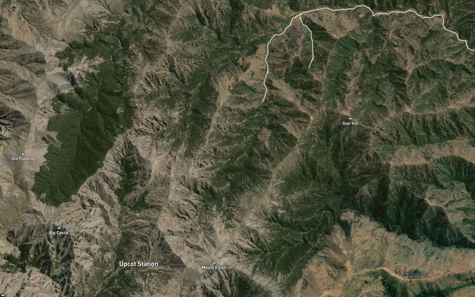 Satellite map of the Burnt Country Creek